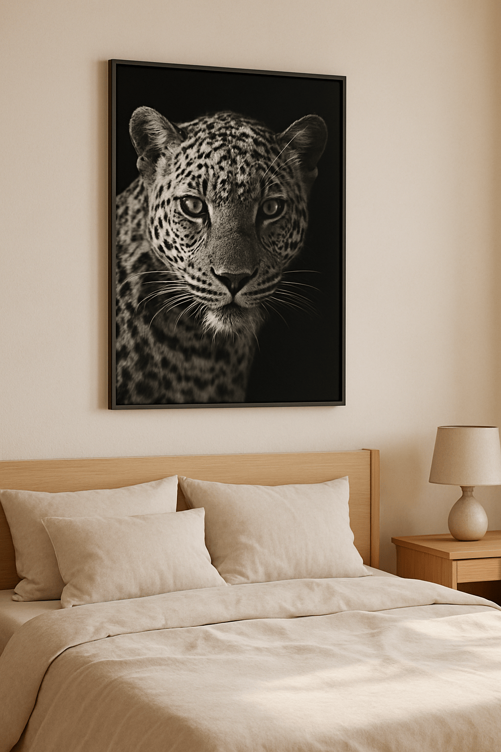 Leopard Schilderij — sfeerbeeld in interieur