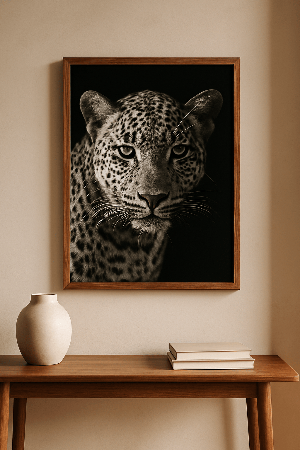 Leopard Schilderij — sfeerbeeld in interieur