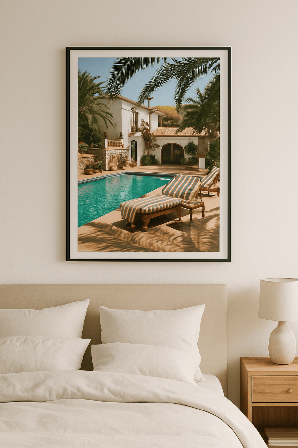 Poolside Siesta Schilderij — sfeerbeeld in interieur