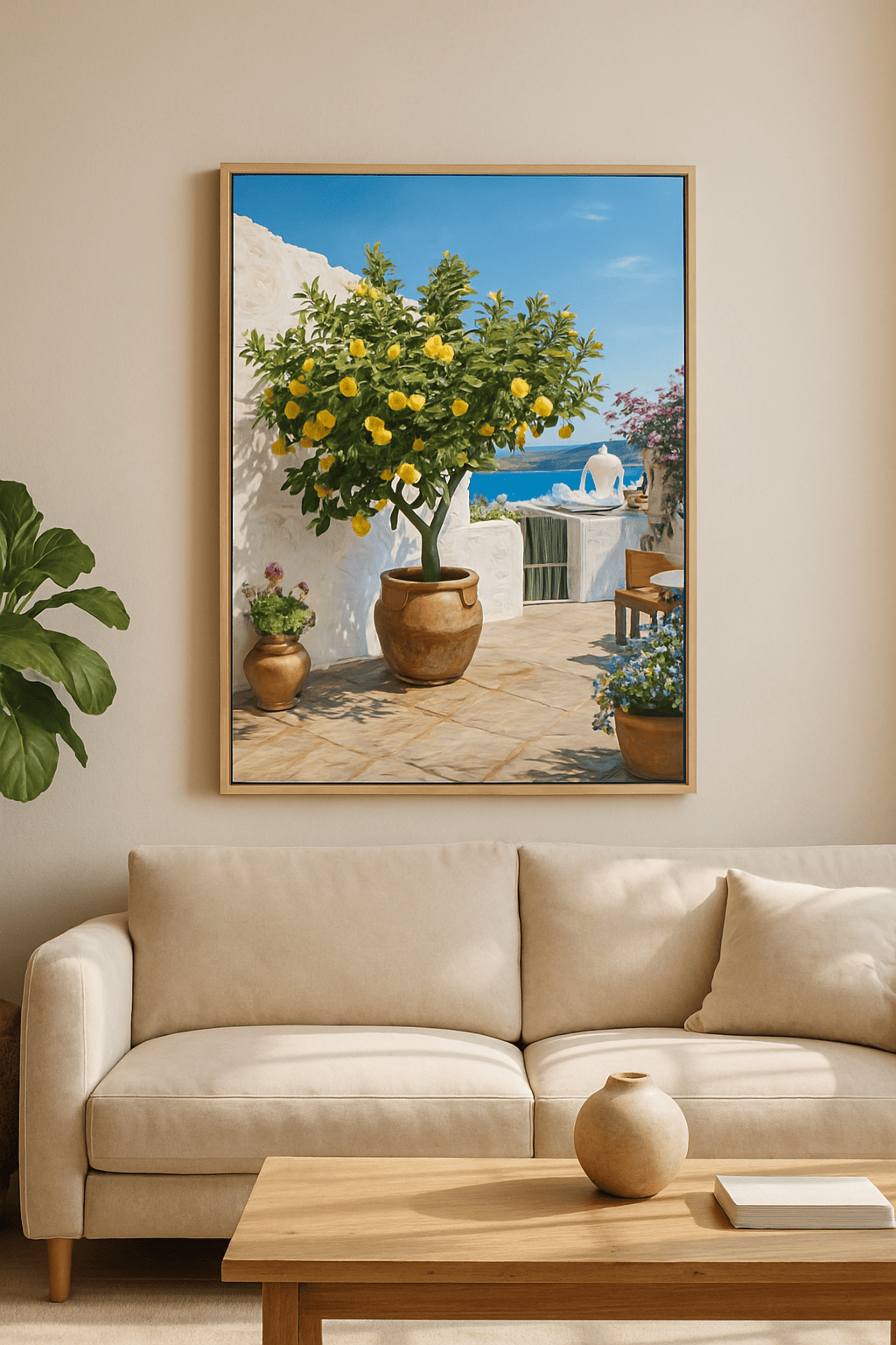 Lemon Terrace Schilderij — sfeerbeeld in interieur