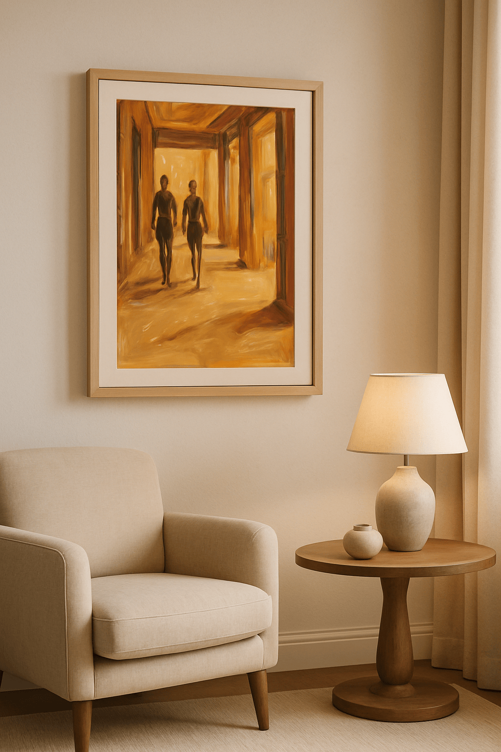 Lichtwandeling Schilderij — sfeerbeeld in interieur