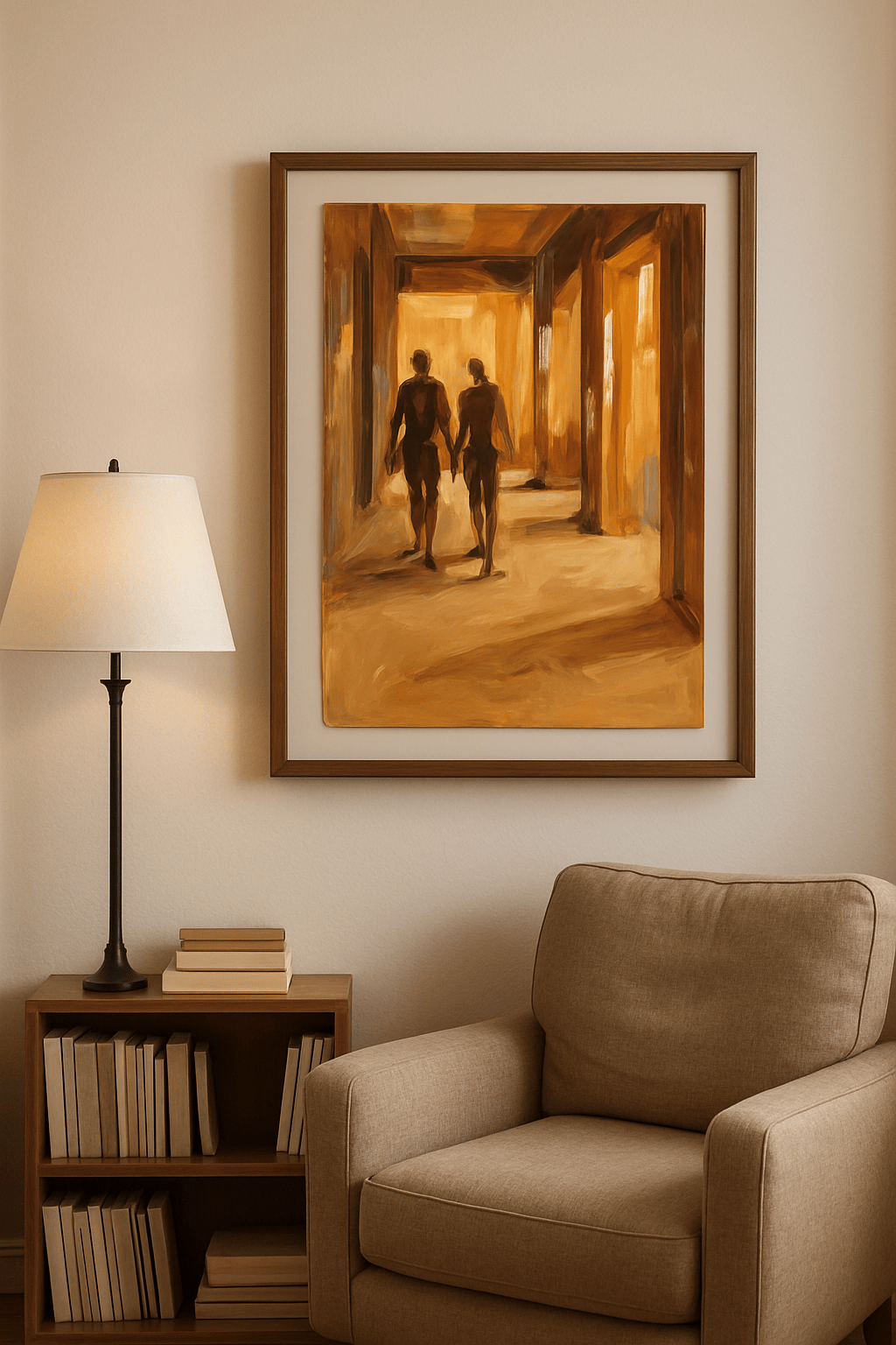 Lichtwandeling Schilderij — sfeerbeeld in interieur