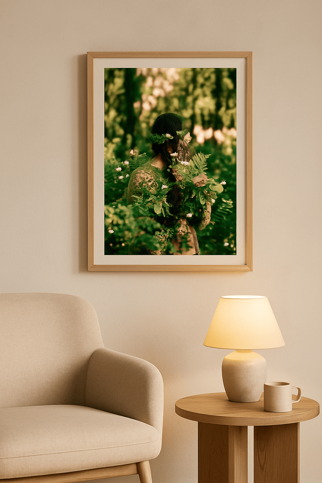 Girl of Nature Schilderij — sfeerbeeld in interieur