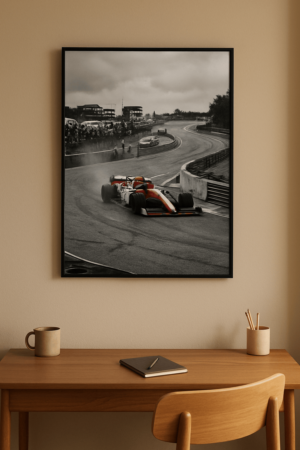 De Laatste Bocht Schilderij — sfeerbeeld in interieur