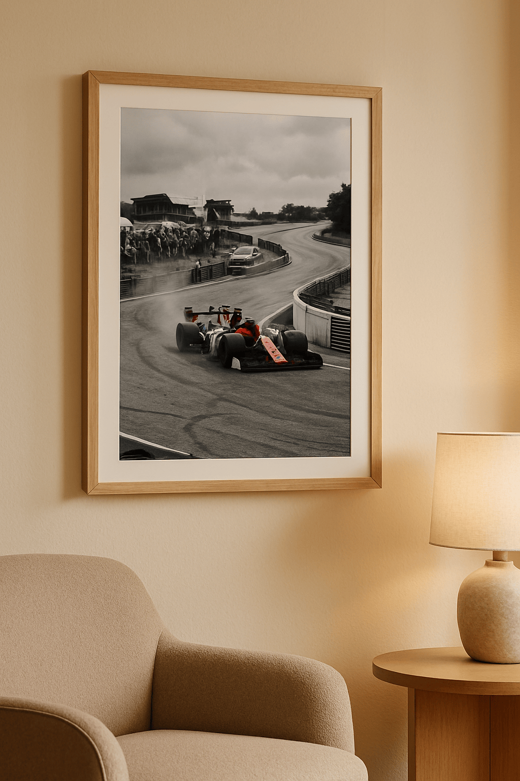 De Laatste Bocht Schilderij — sfeerbeeld in interieur