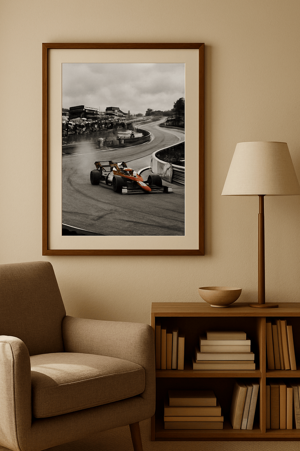 De Laatste Bocht Schilderij — sfeerbeeld in interieur