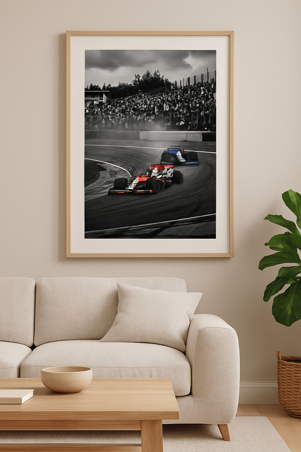 Voorsprong in de Bocht Schilderij — sfeerbeeld in interieur