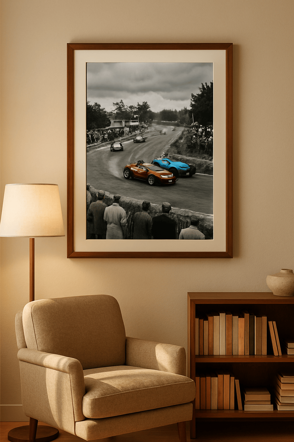 Rood tegen Blauw Schilderij — sfeerbeeld in interieur