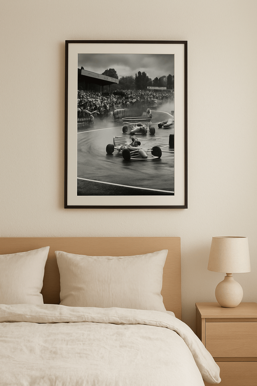 Spray in de Bocht Schilderij — sfeerbeeld in interieur