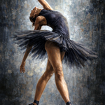 Midnight Pirouette Glow wanddecoratie met draaiende danseres in zacht nachtelijk licht