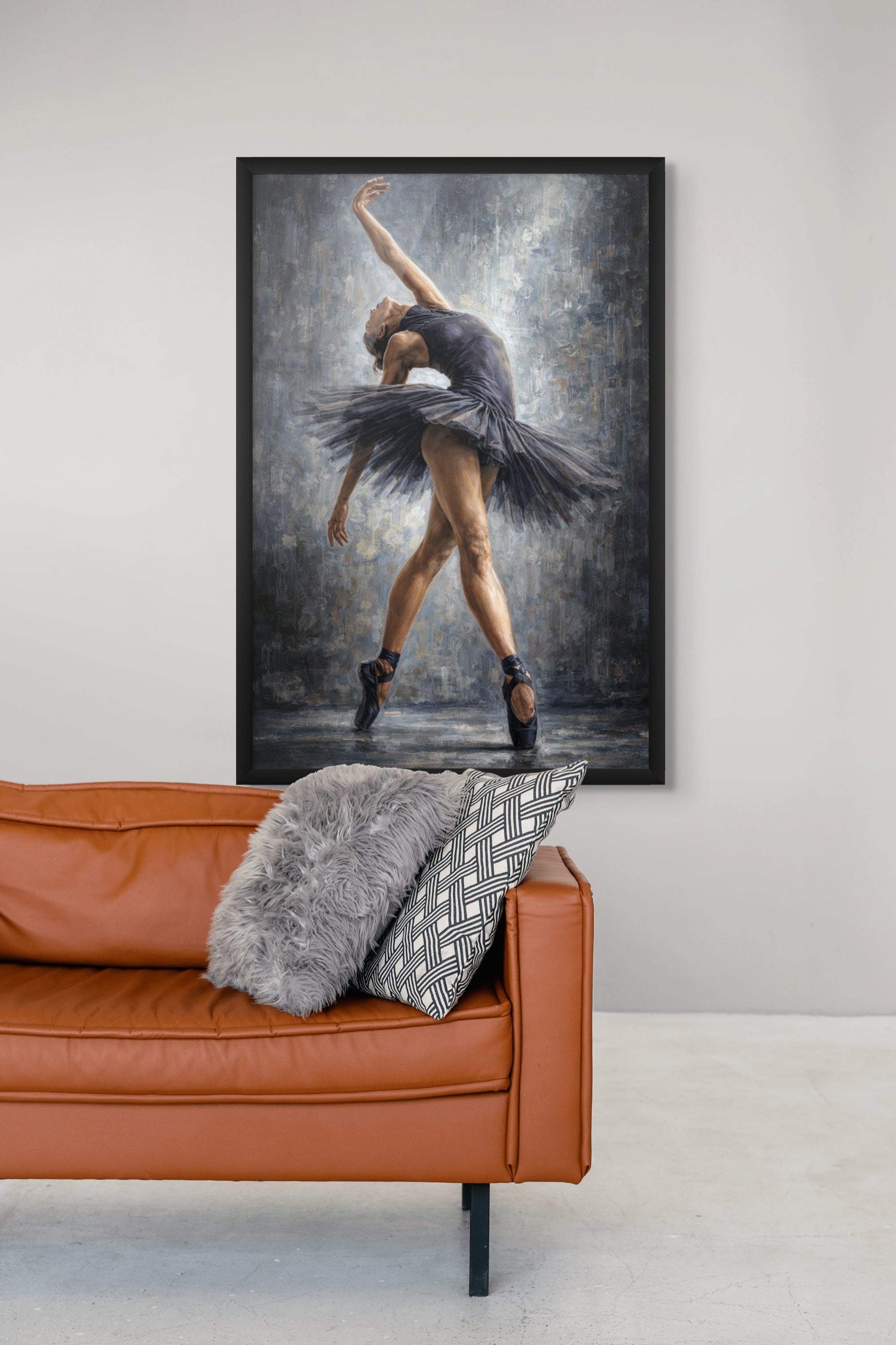 Abstract Vrouw Wanddecoratie Donker – Moderne Canvas Woonkamer Print