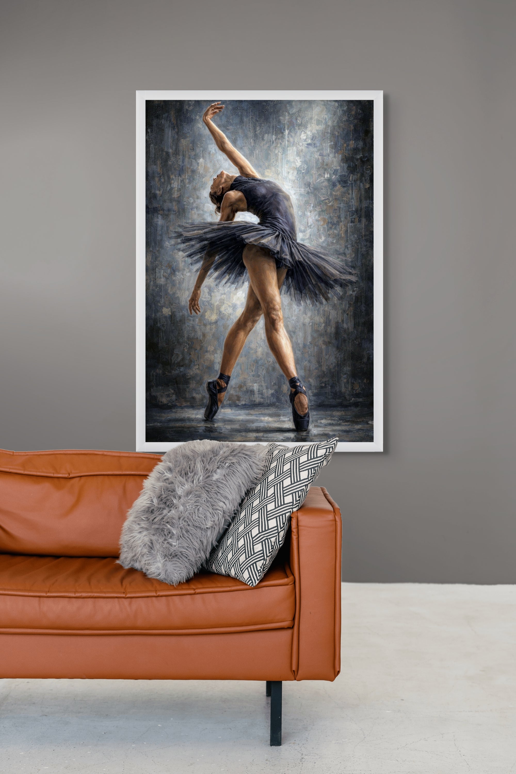 Abstract Vrouw Wanddecoratie Donker – Moderne Canvas Woonkamer Print