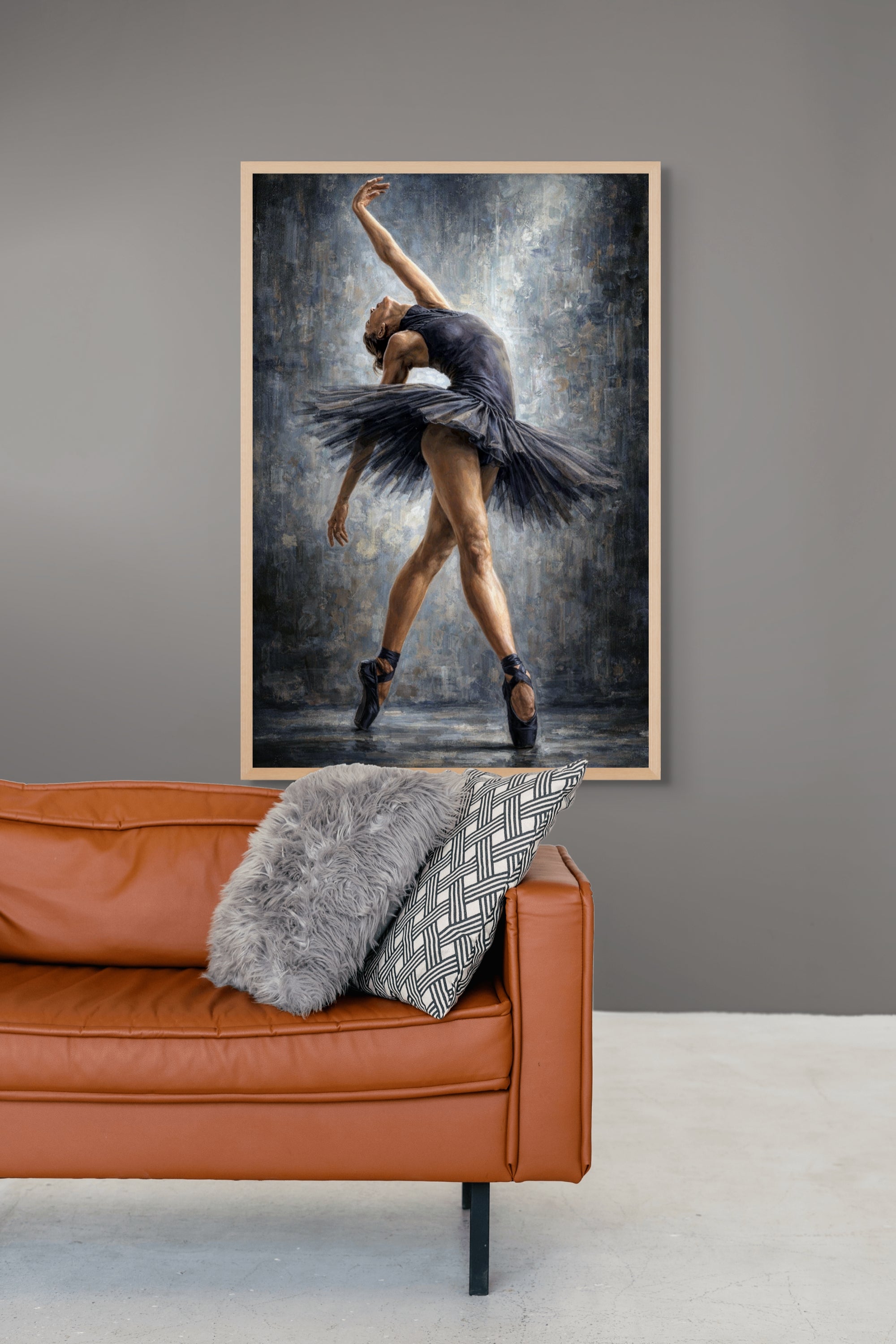 Abstract Vrouw Wanddecoratie Donker – Moderne Canvas Woonkamer Print