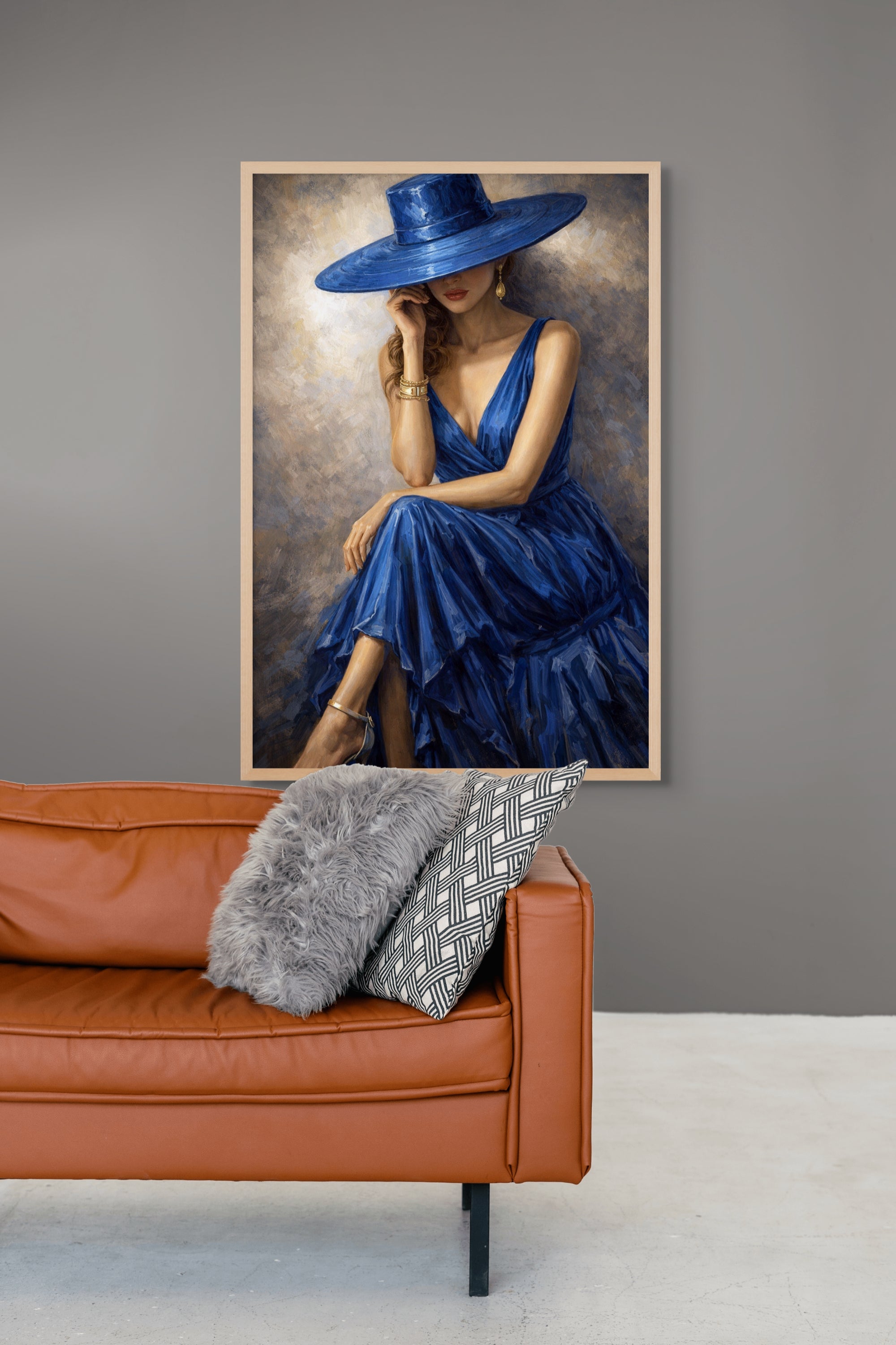 Mitternachtsblau und Goldener Glanz – Wandbild auf Leinwand, Aluminium oder Poster