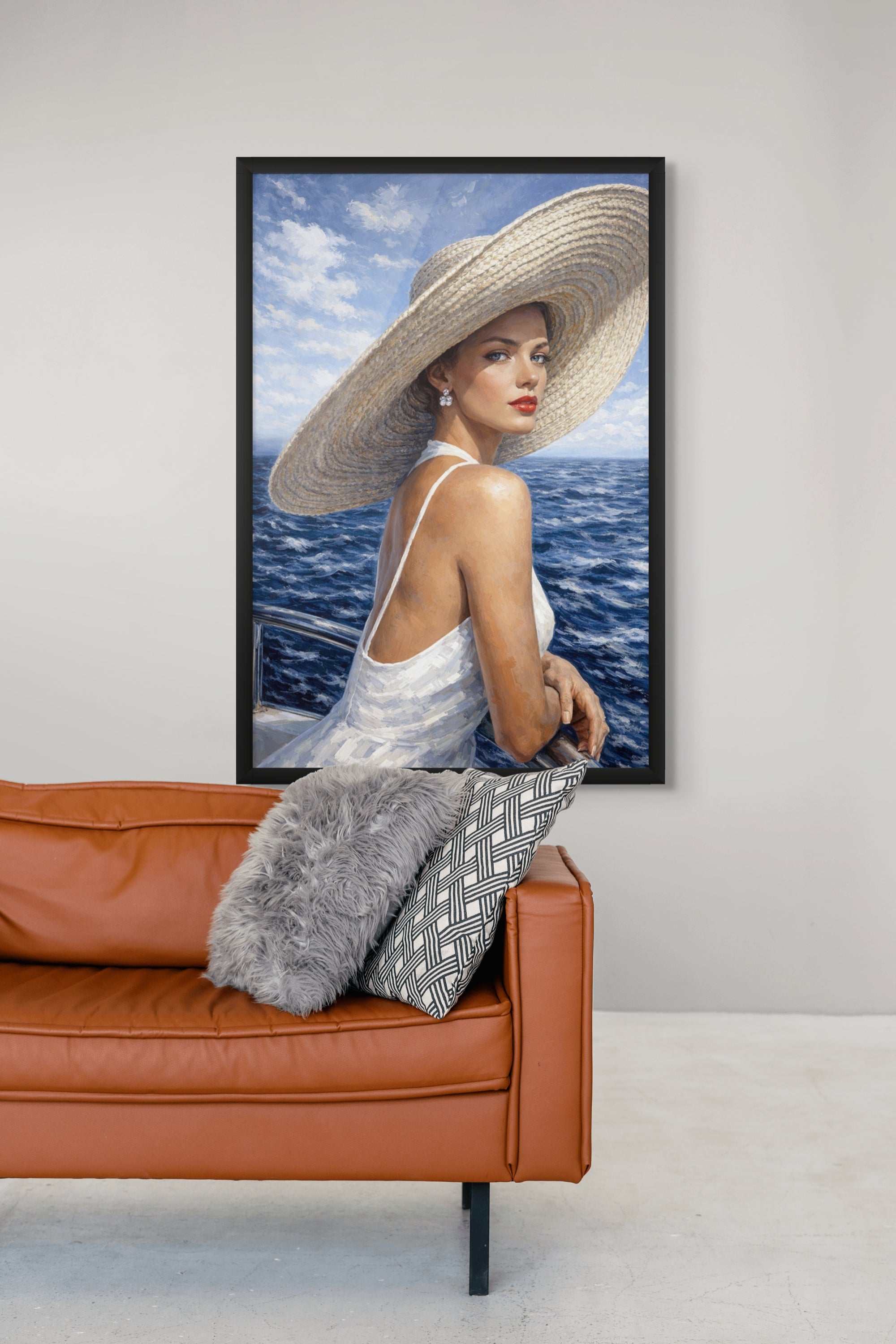 Kust Wanddecoratie Azuurblauwe Zee – Sfeervolle Canvas of Aluminium Print