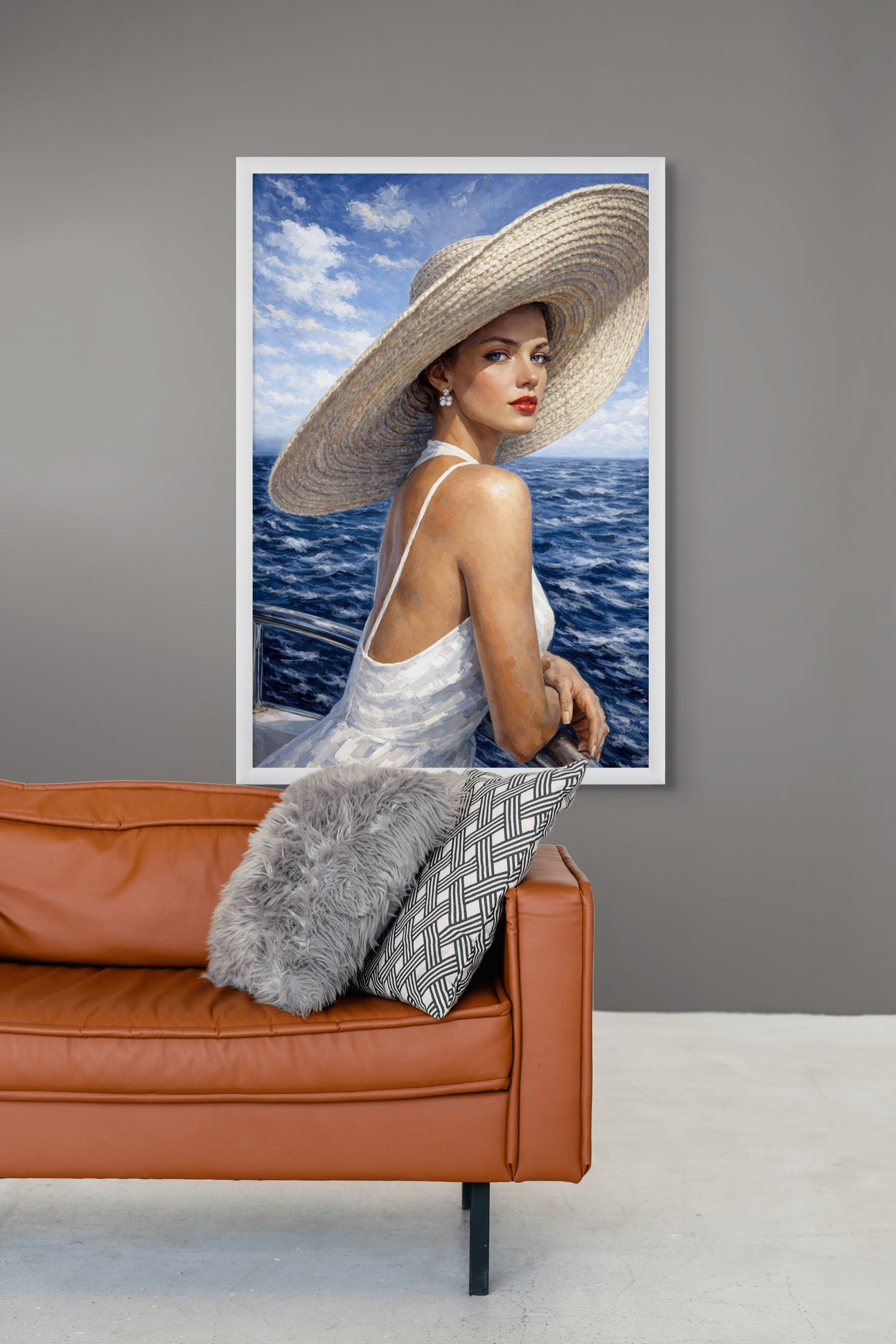 Kust Wanddecoratie Azuurblauwe Zee – Sfeervolle Canvas of Aluminium Print