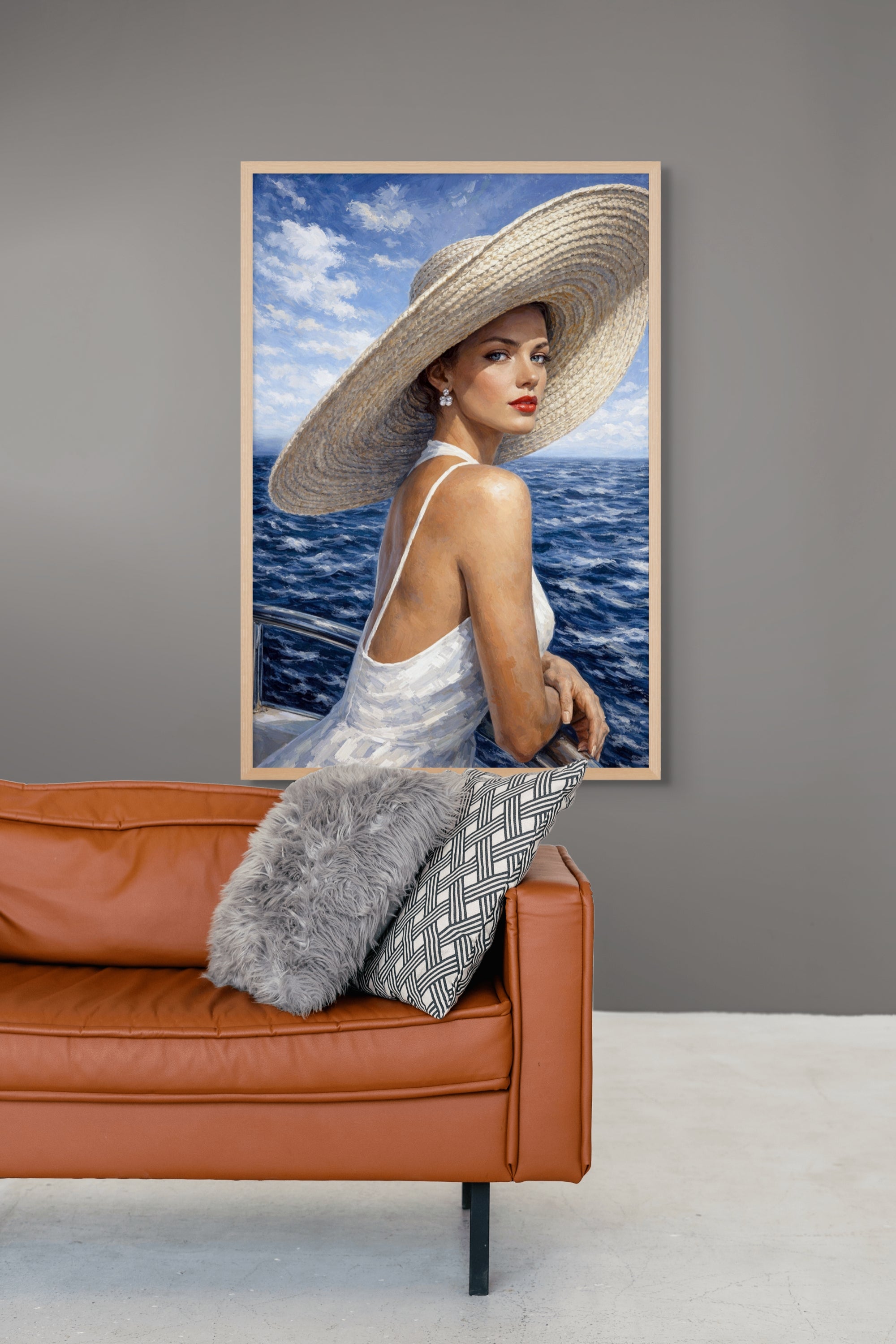 Kust Wanddecoratie Azuurblauwe Zee – Sfeervolle Canvas of Aluminium Print