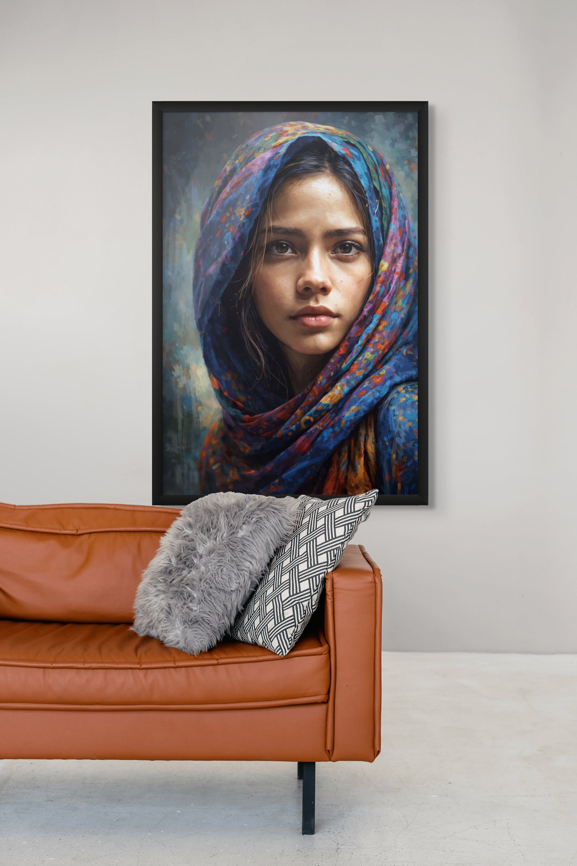 Saffier Ziel Vrouw Wanddecoratie – Mysterieus Portret Canvas Print