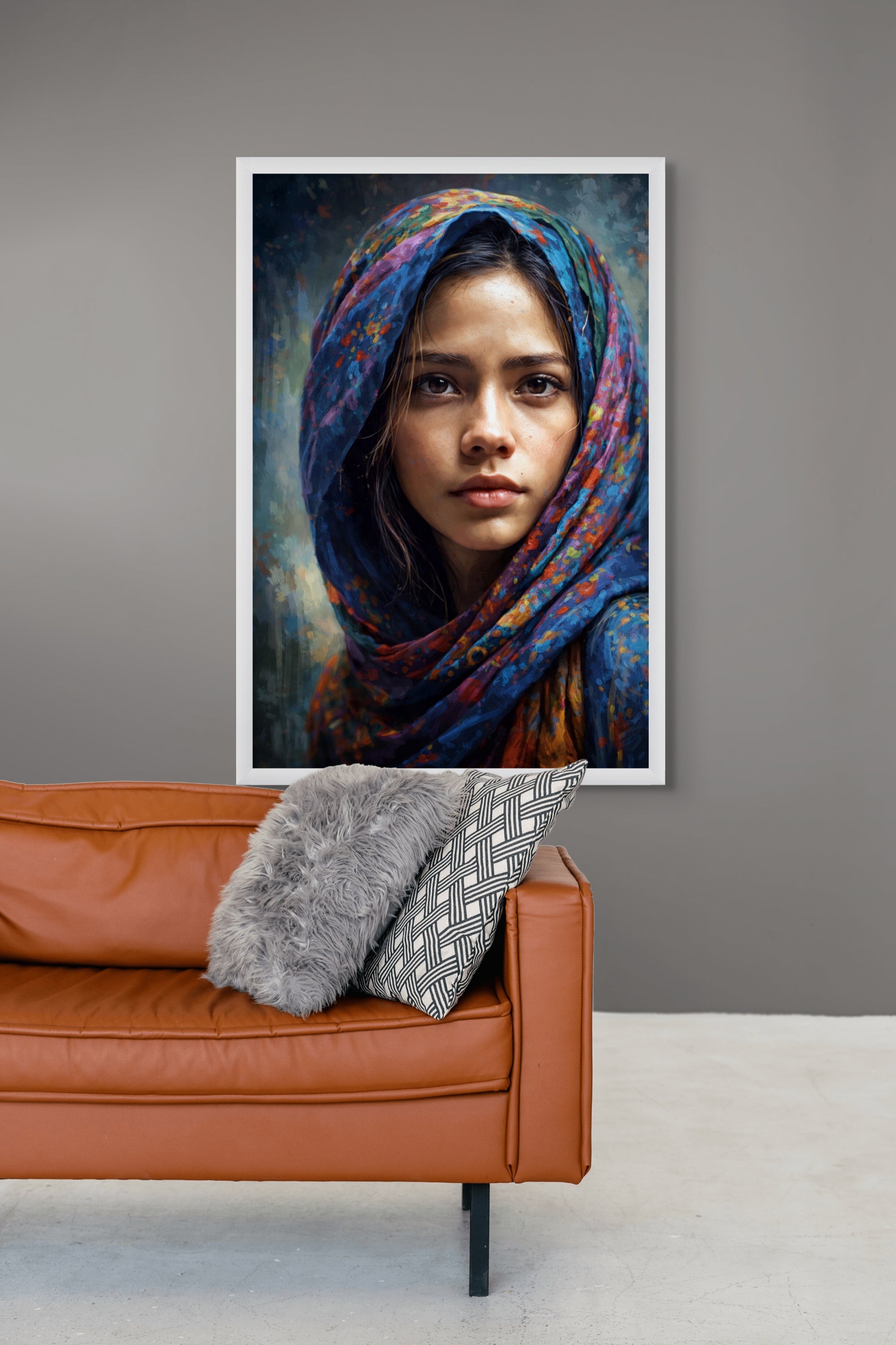 Saffier Ziel Vrouw Wanddecoratie – Mysterieus Portret Canvas Print