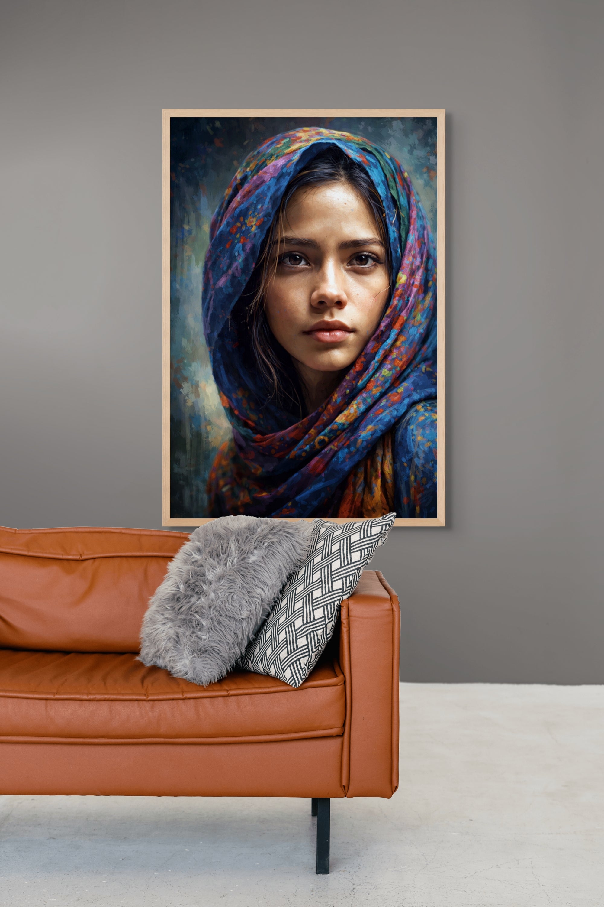 Saffier Ziel Vrouw Wanddecoratie – Mysterieus Portret Canvas Print