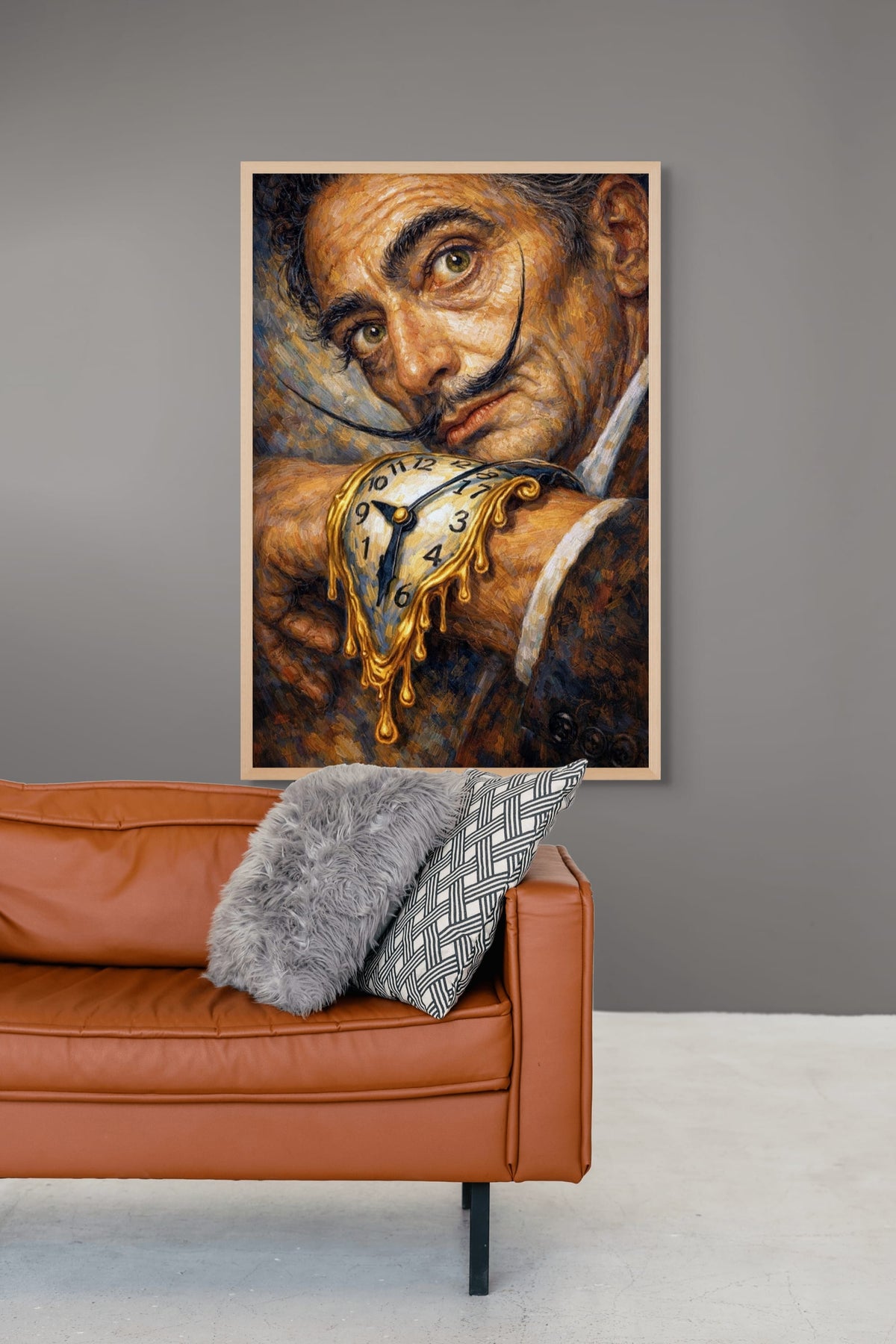 Melting Clock Surrealist Wall Decor – Abstract Art Canvas Print