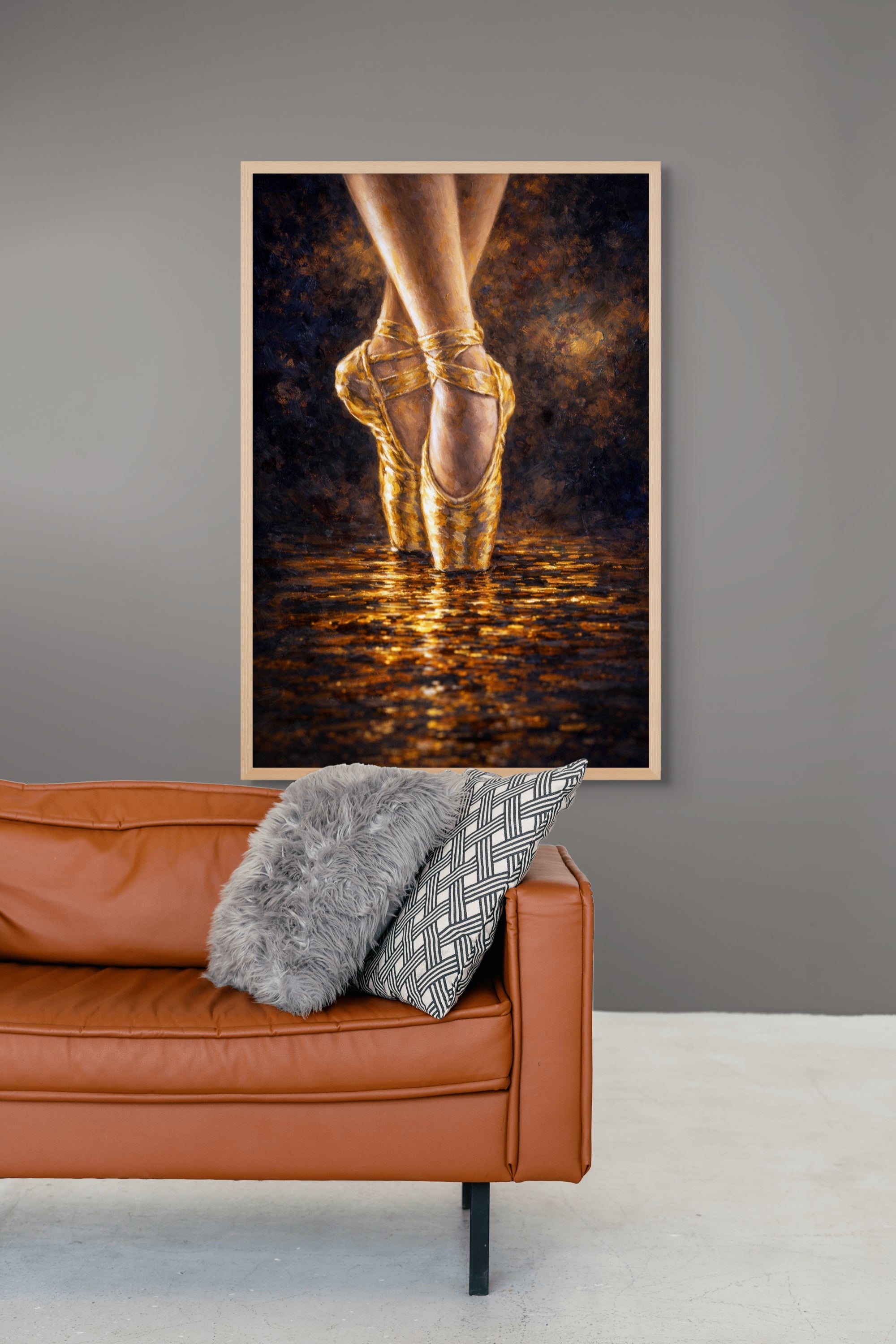 Abstracte Gouden Wanddecoratie – Premium Canvas Aluminium of Poster Schilderij