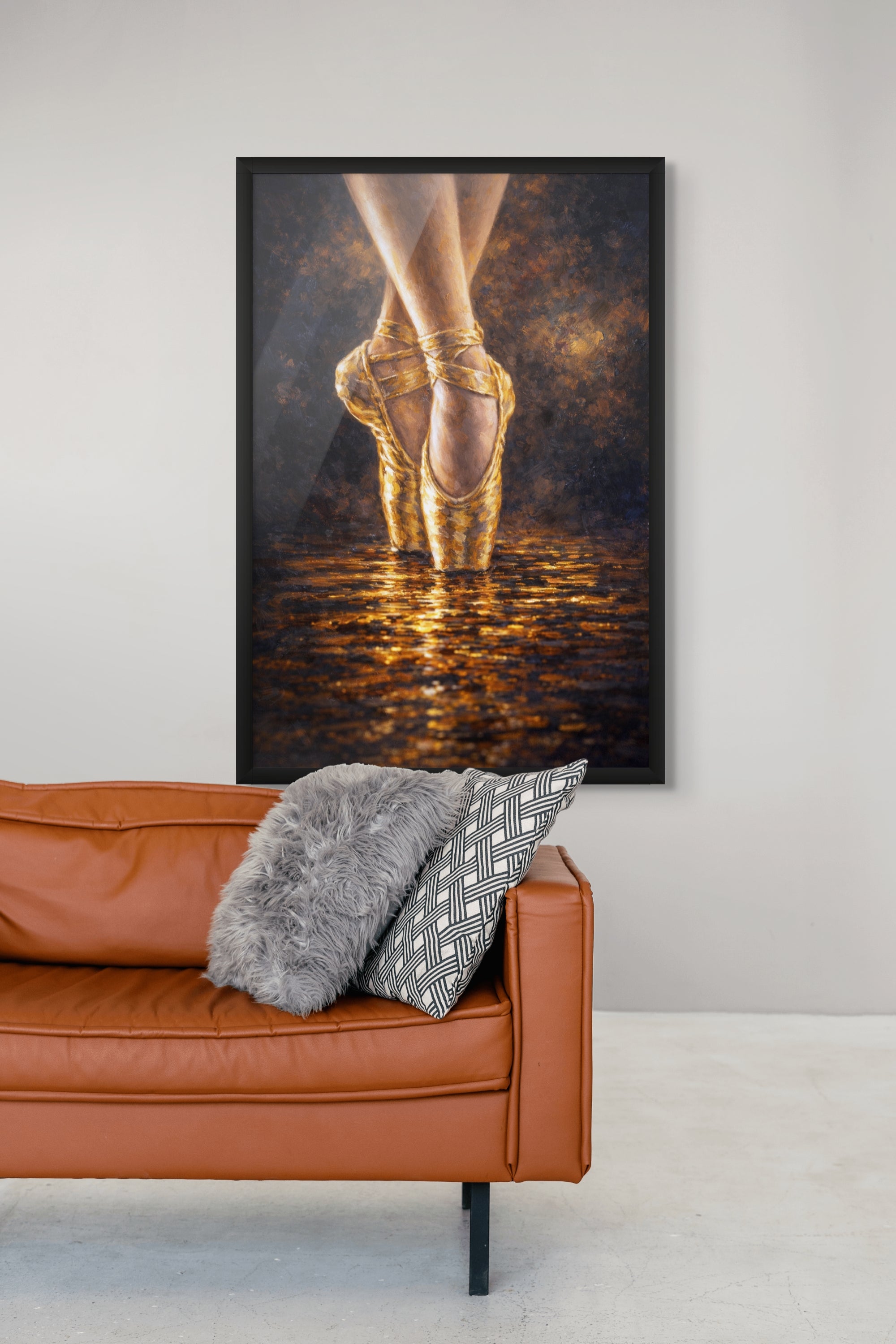 Abstracte Gouden Wanddecoratie – Premium Canvas Aluminium of Poster Schilderij