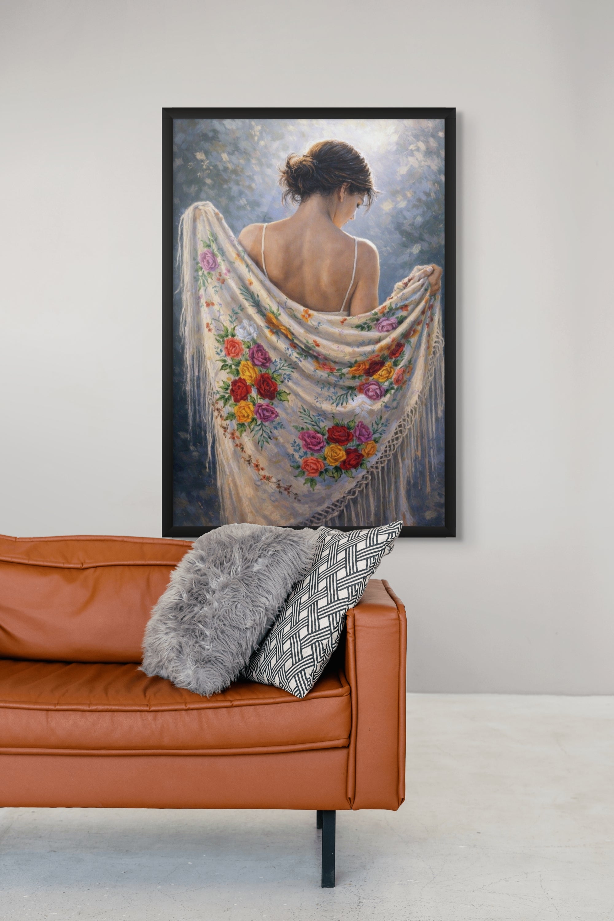 Romantische Bloemen Roos Wanddecoratie – Elegante Canvas Slaapkamer Print