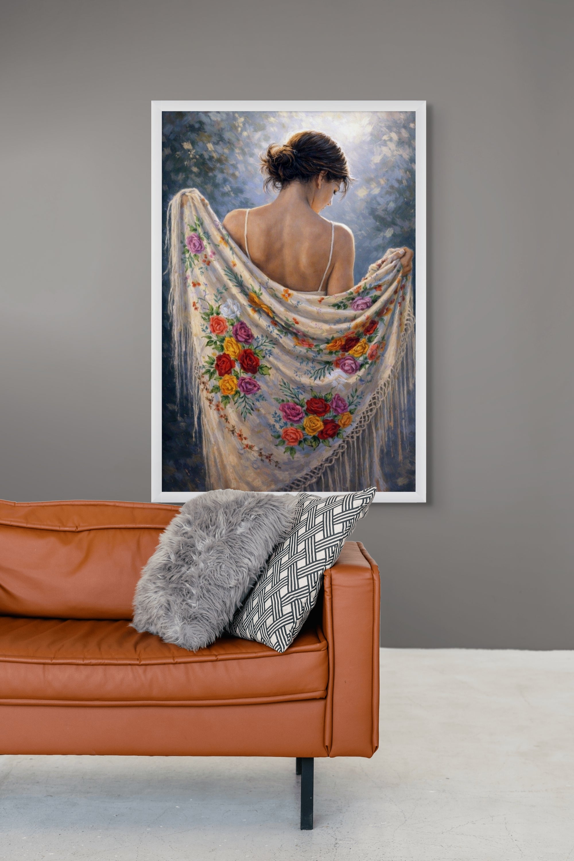 Romantische Bloemen Roos Wanddecoratie – Elegante Canvas Slaapkamer Print