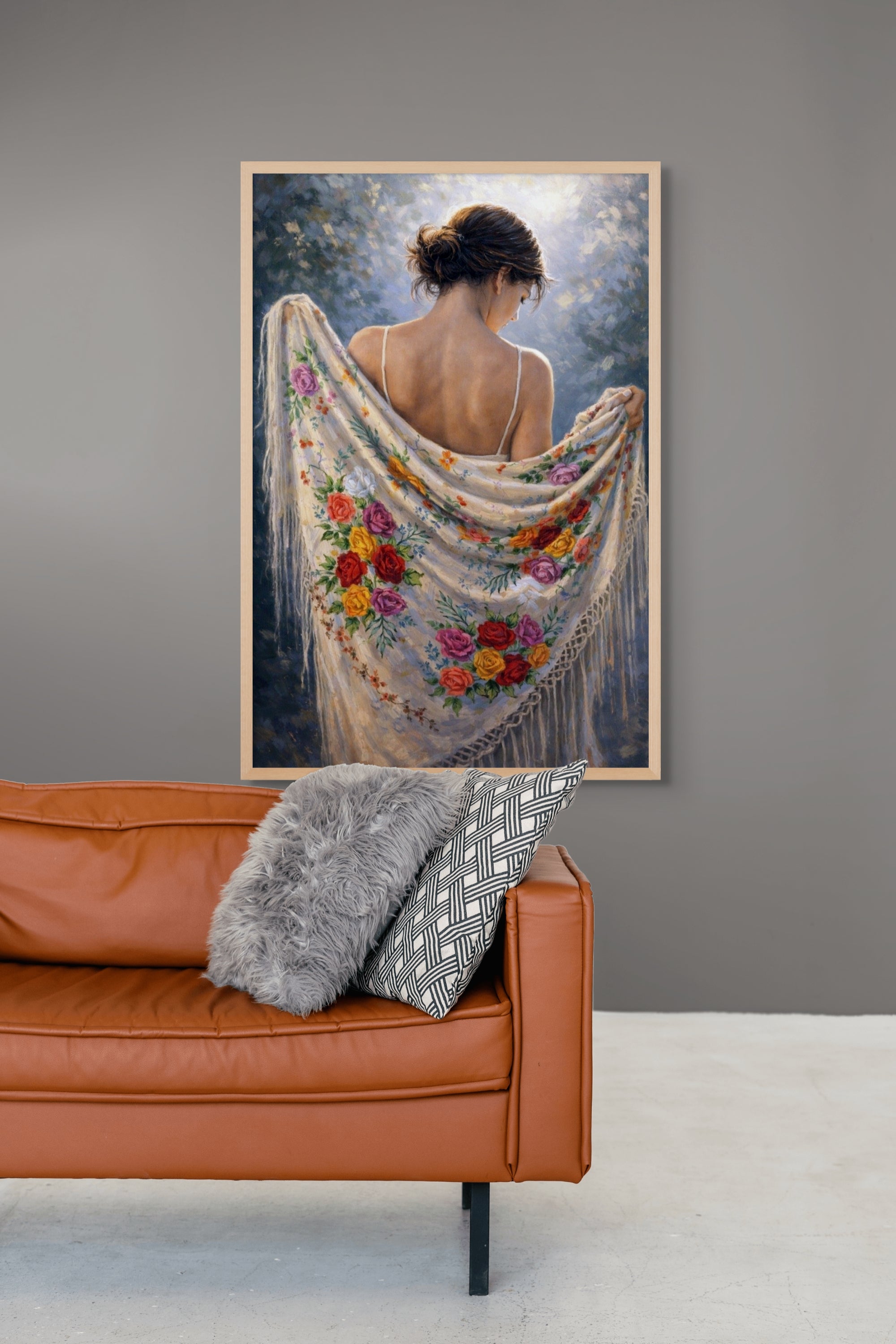 Romantische Bloemen Roos Wanddecoratie – Elegante Canvas Slaapkamer Print