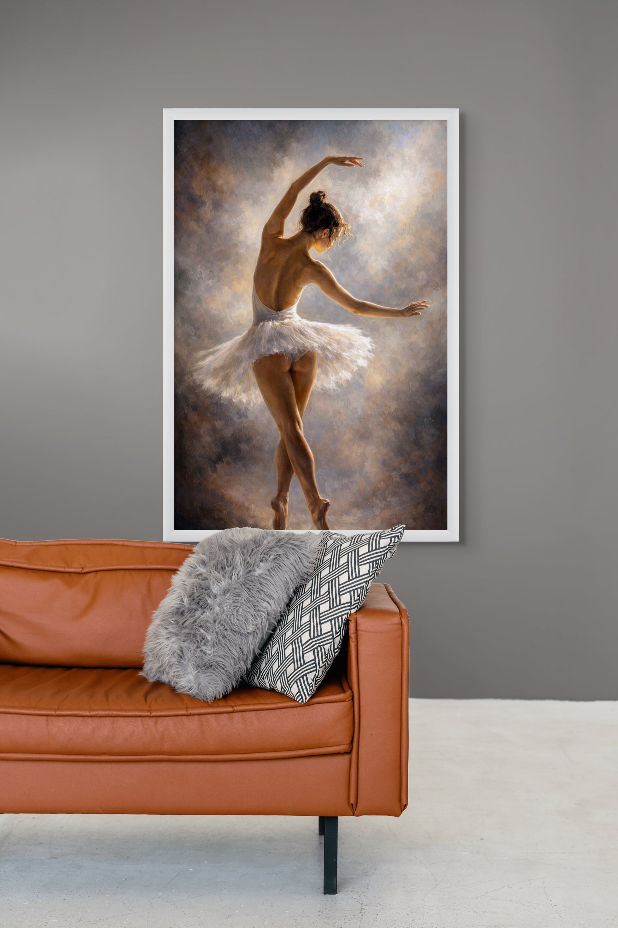 Ballerina Wanddecoratie Abstract – Elegante Canvas Woonkamer Print