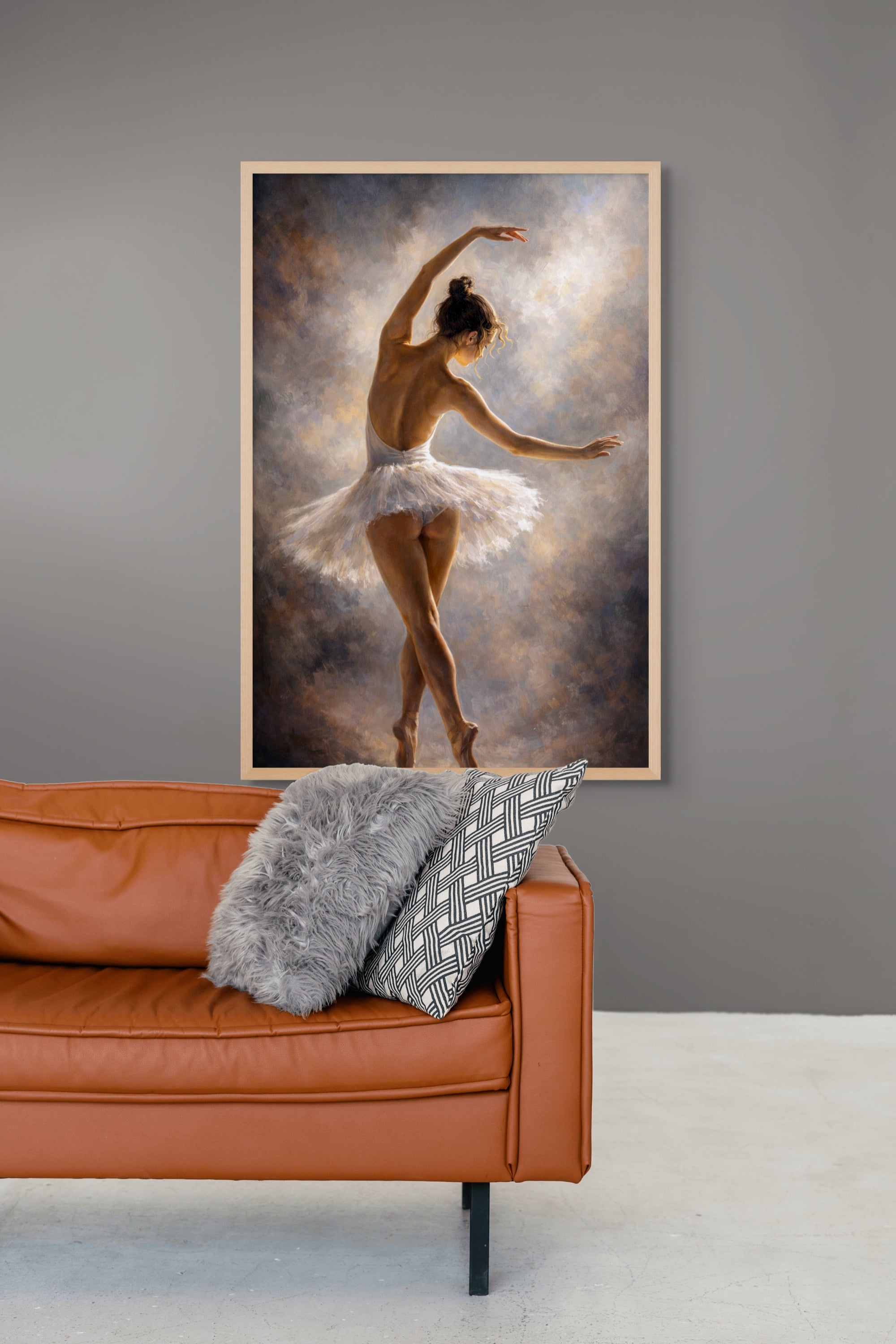 Ballerina Wanddecoratie Abstract – Elegante Canvas Woonkamer Print
