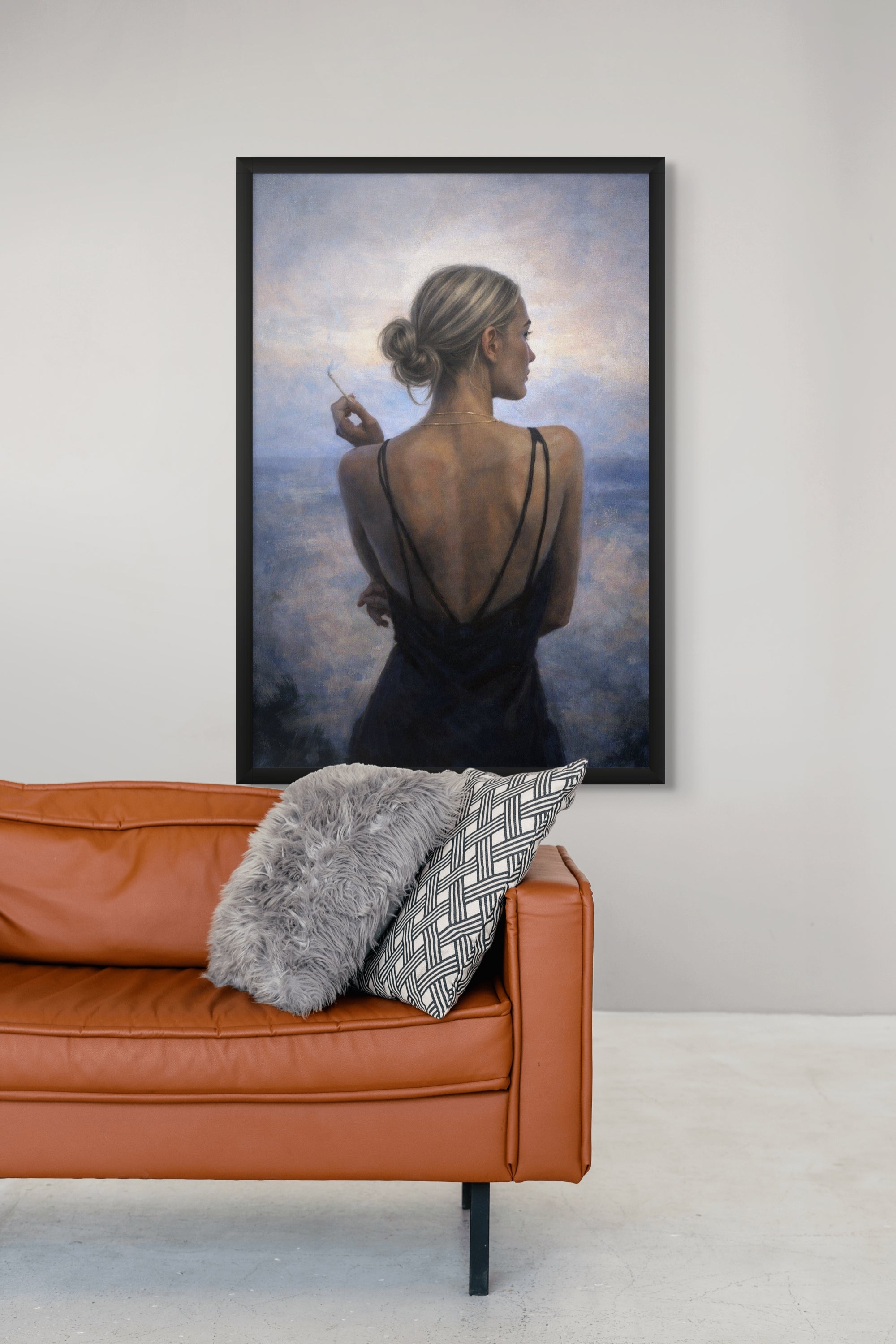 Abstract Landschap Wanddecoratie Maanlicht – Sfeervolle Canvas Print