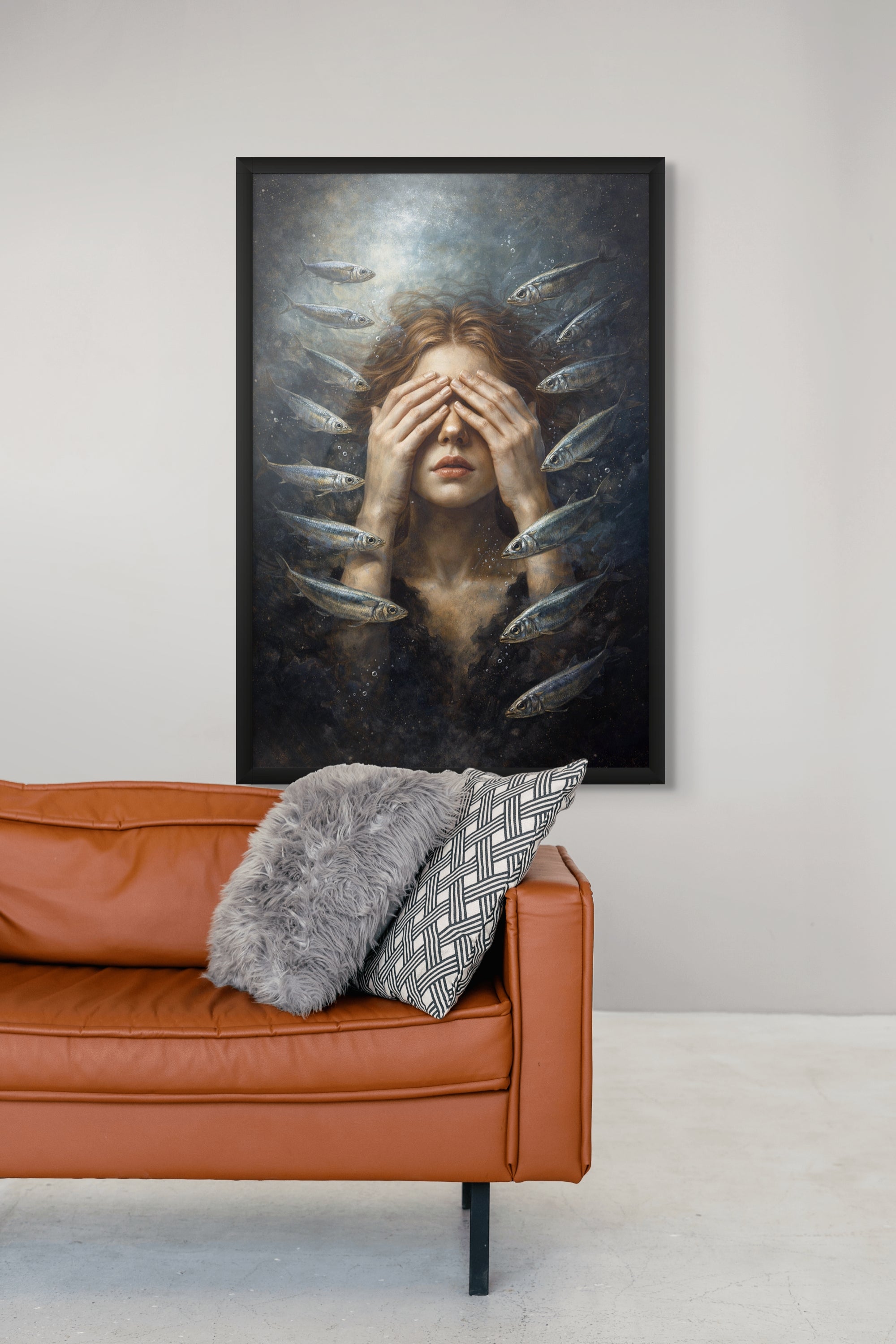 Onderwaterwereld Wanddecoratie Kust – Serene Canvas of Aluminium Slaapkamer