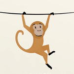 Aap aan de Waslijn Wanddecoratie – Grappig Dieren Kinderkamer Canvas Print