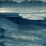 Abstracte Zee in Blauwtinten