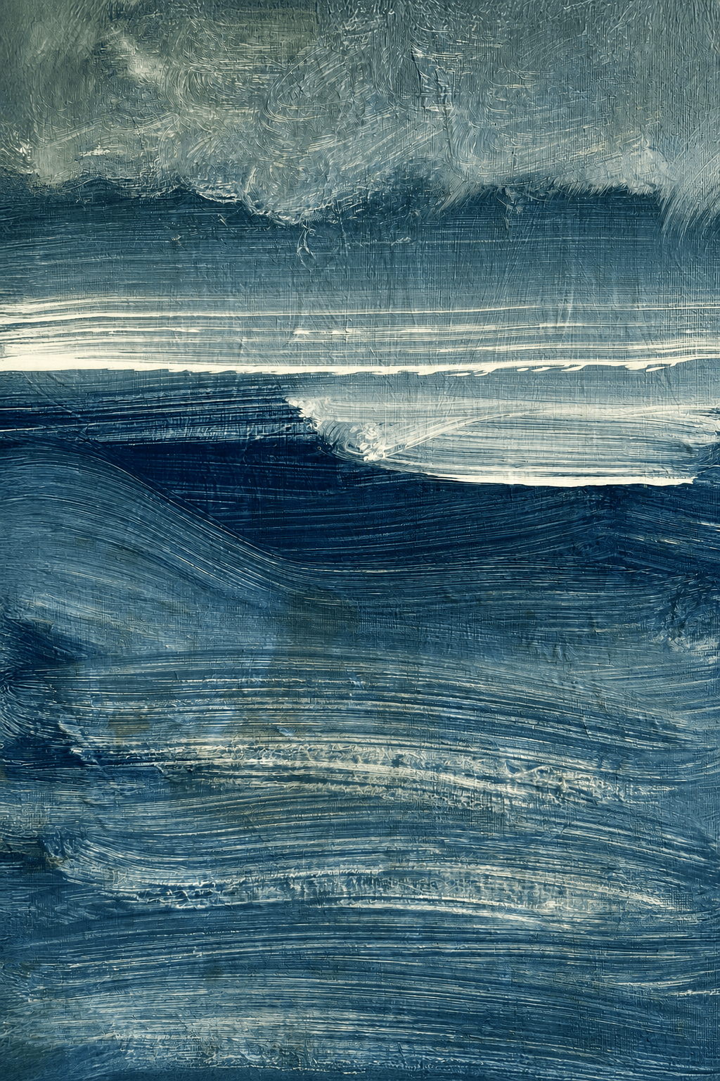 Abstracte Zee in Blauwtinten