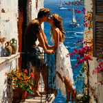 Amalfi Kiss Escape Wanddecoratie – Romantisch Italië Canvas Print