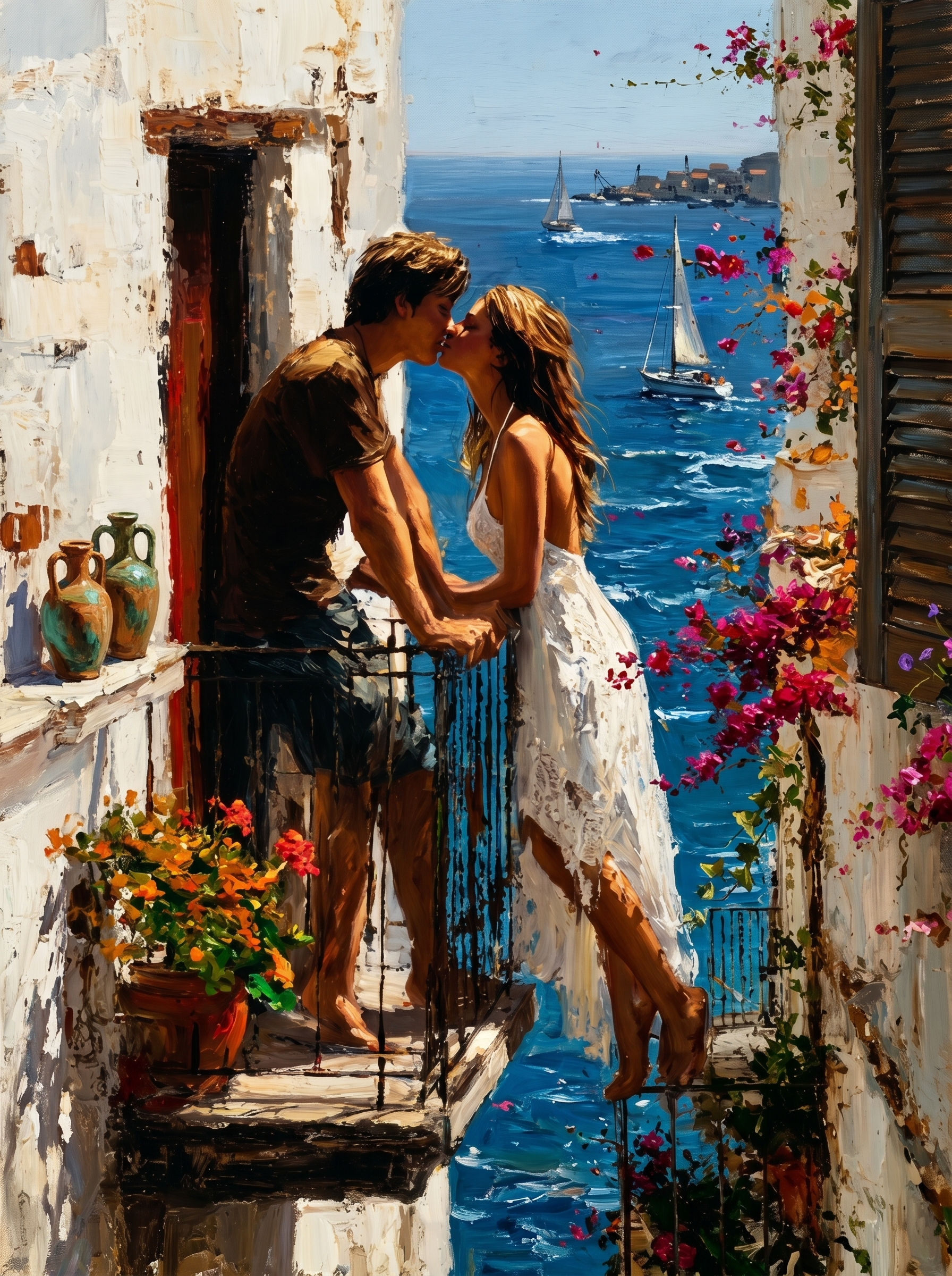 Amalfi Kiss Escape Wanddecoratie – Romantisch Italië Canvas Print