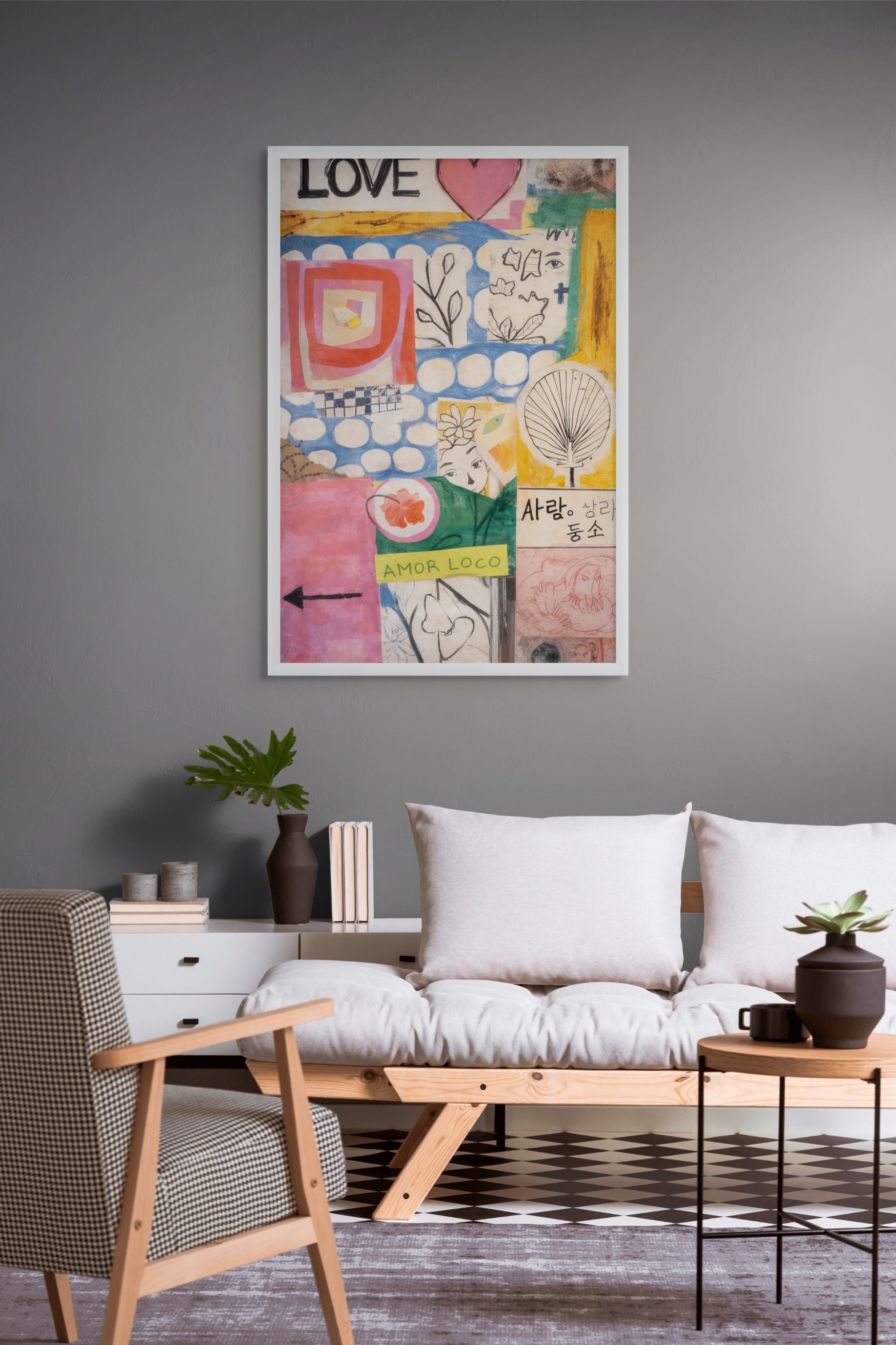 Amor Loco Wanddecoratie Pop Art – Kleurrijk Straatkunst Canvas Print