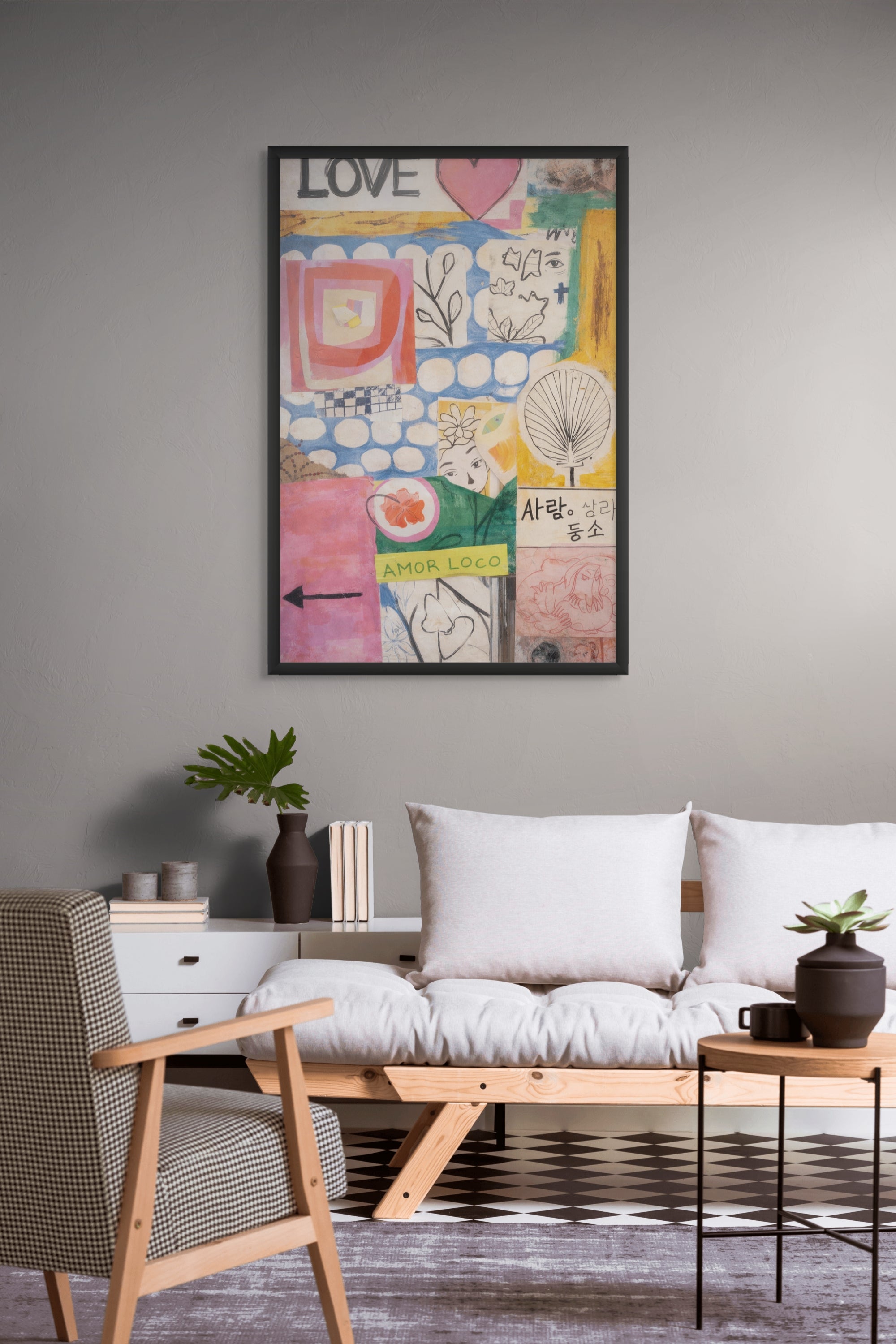 Amor Loco Wanddecoratie Pop Art – Kleurrijk Straatkunst Canvas Print