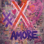 Amore in Neonmist wanddecoratie met dromerige neon- en misttinten