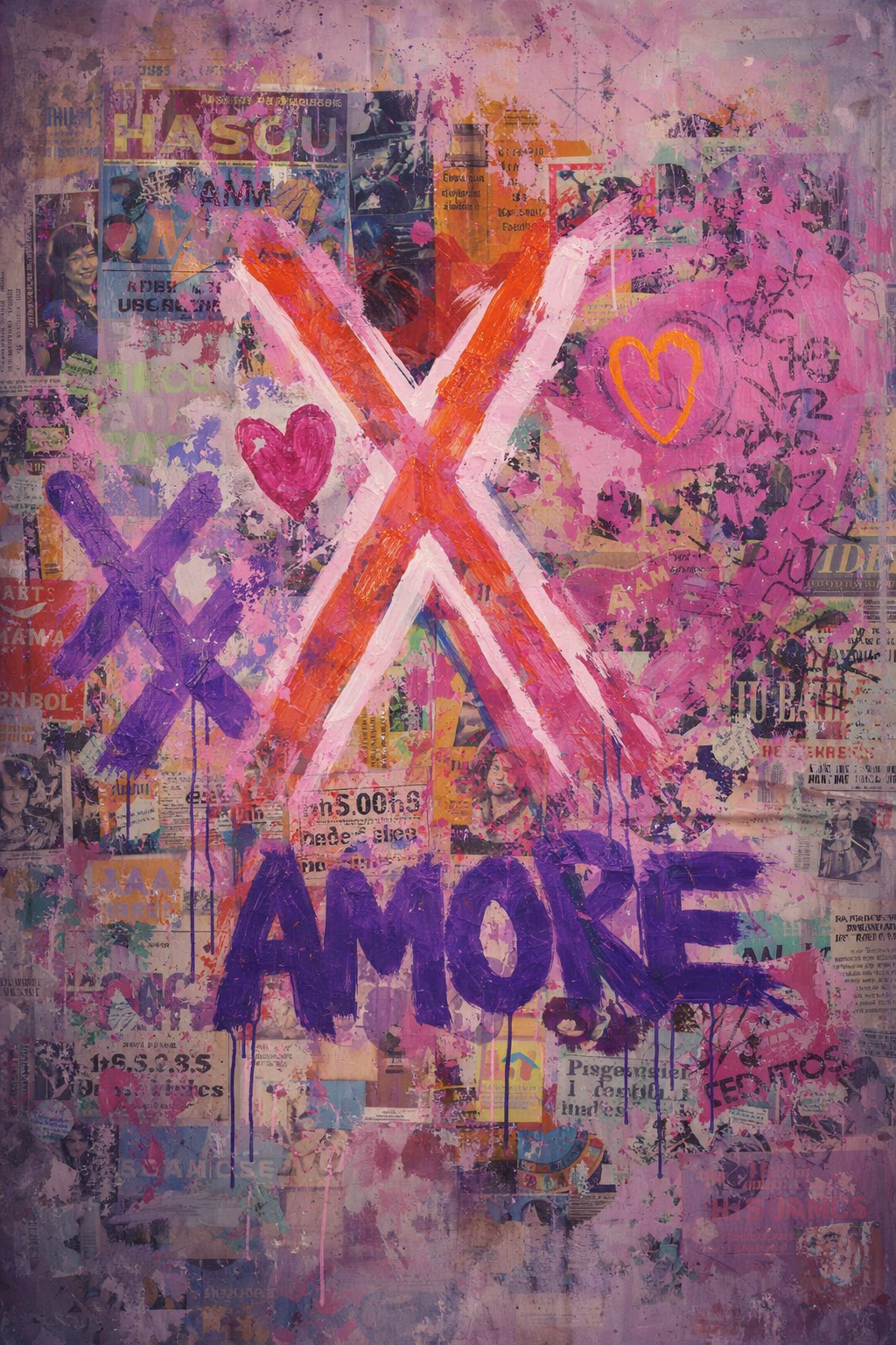 Amore in Neonmist wanddecoratie met dromerige neon- en misttinten