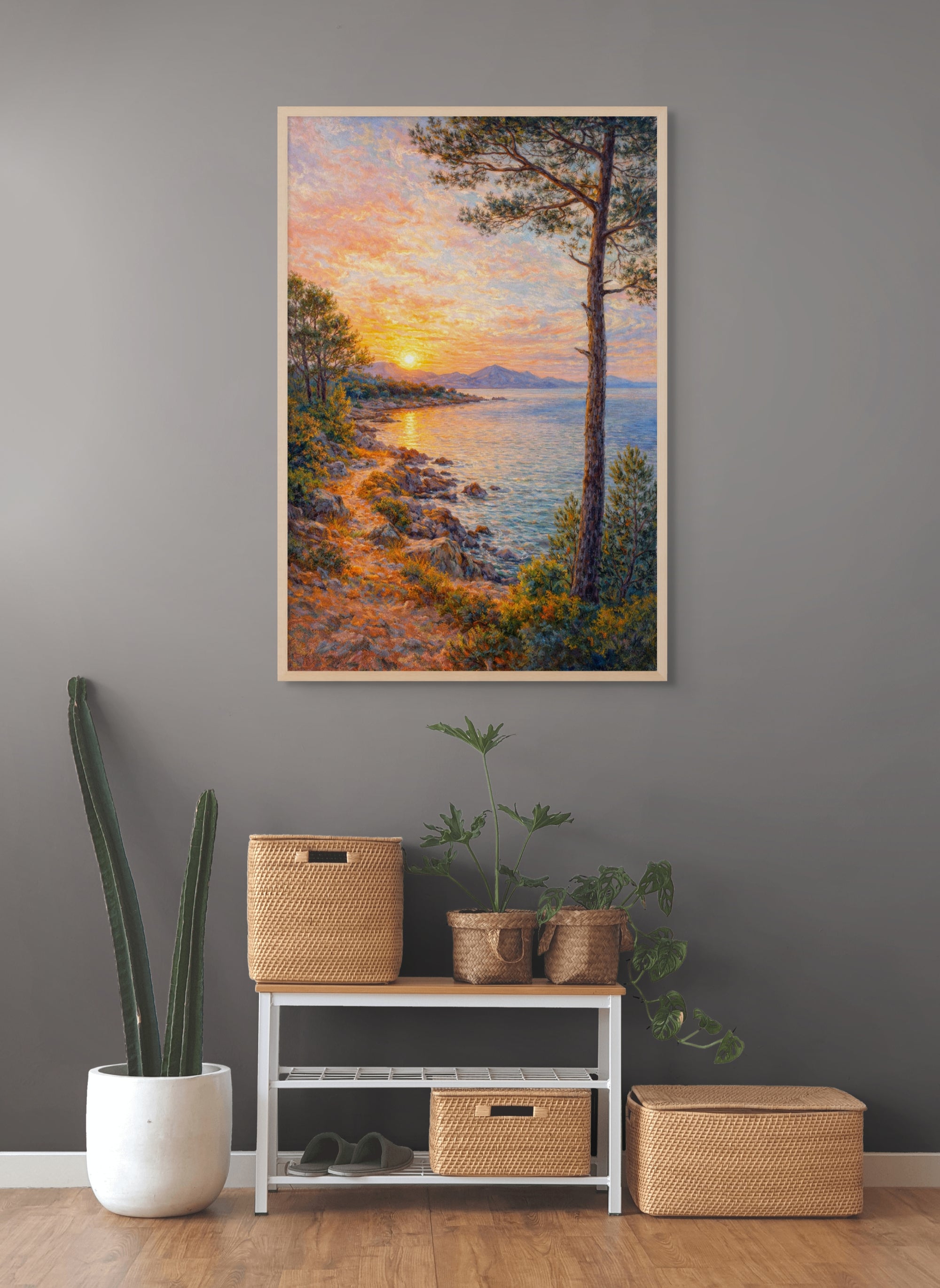 Avondgloed Bergmeer Wanddecoratie – Majestueus Landschap Canvas Print