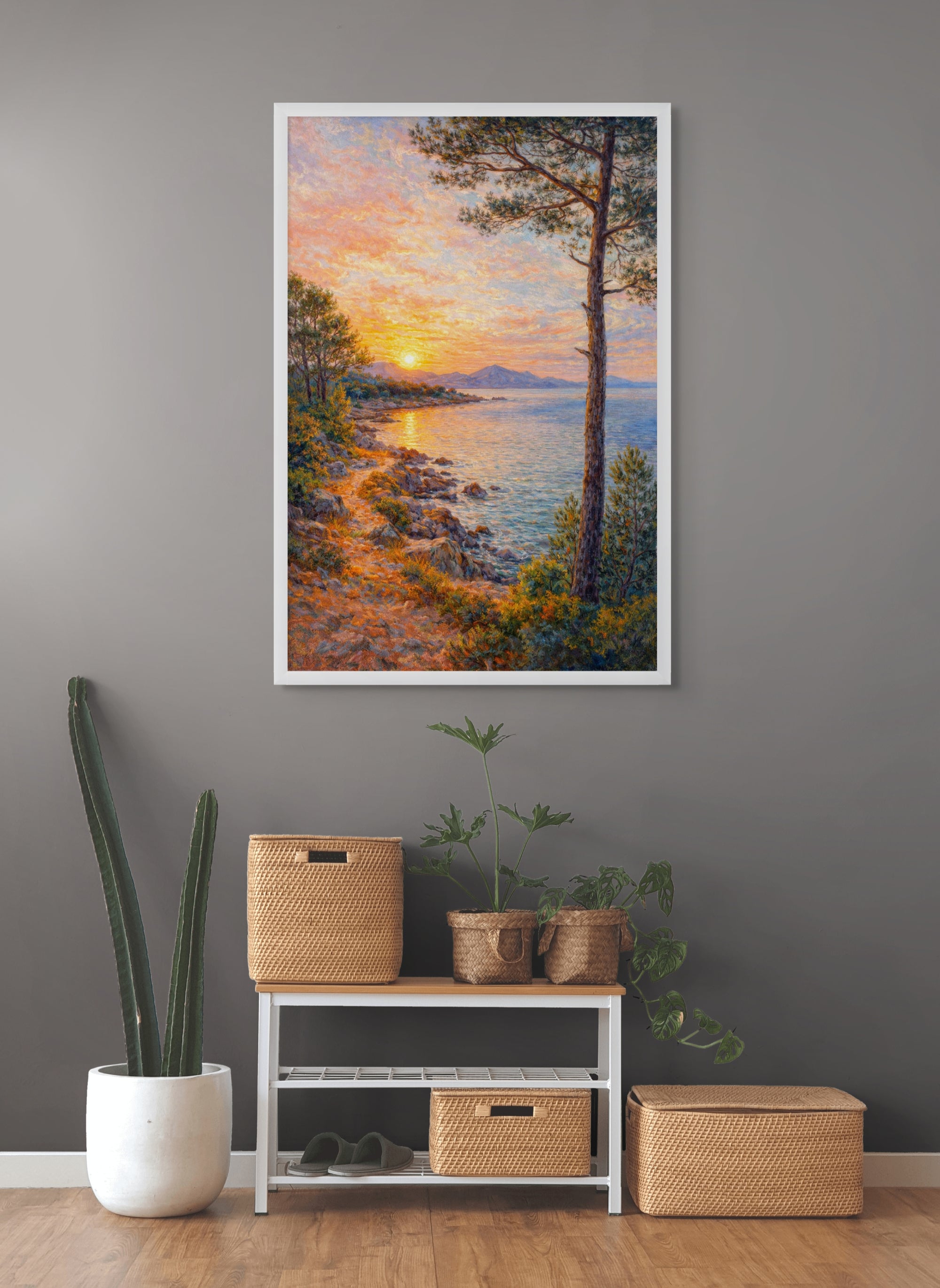 Avondgloed Bergmeer Wanddecoratie – Majestueus Landschap Canvas Print