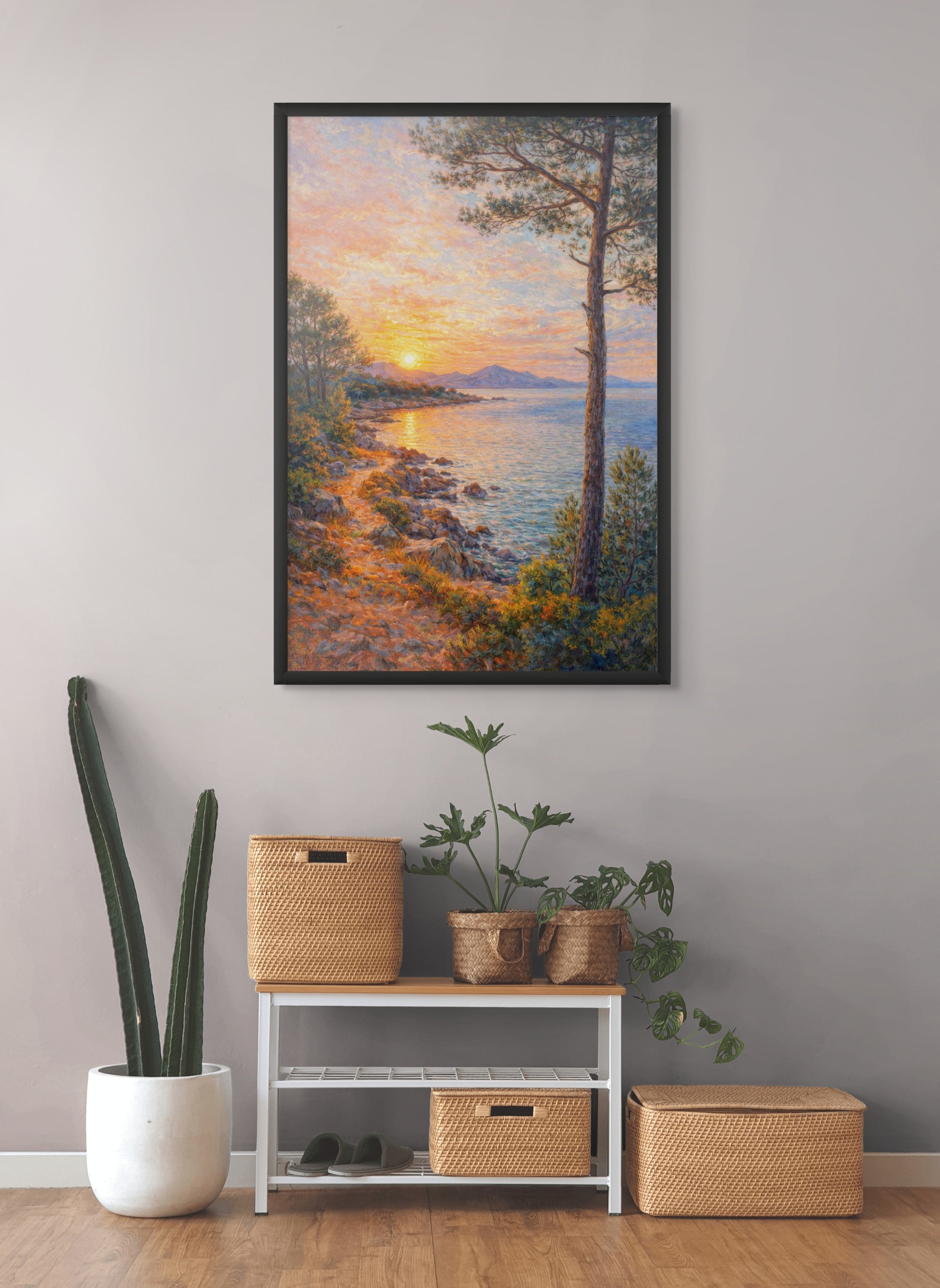 Avondgloed Bergmeer Wanddecoratie – Majestueus Landschap Canvas Print