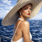 Azure Coast Affair wanddecoratie met azuurblauwe kustscene