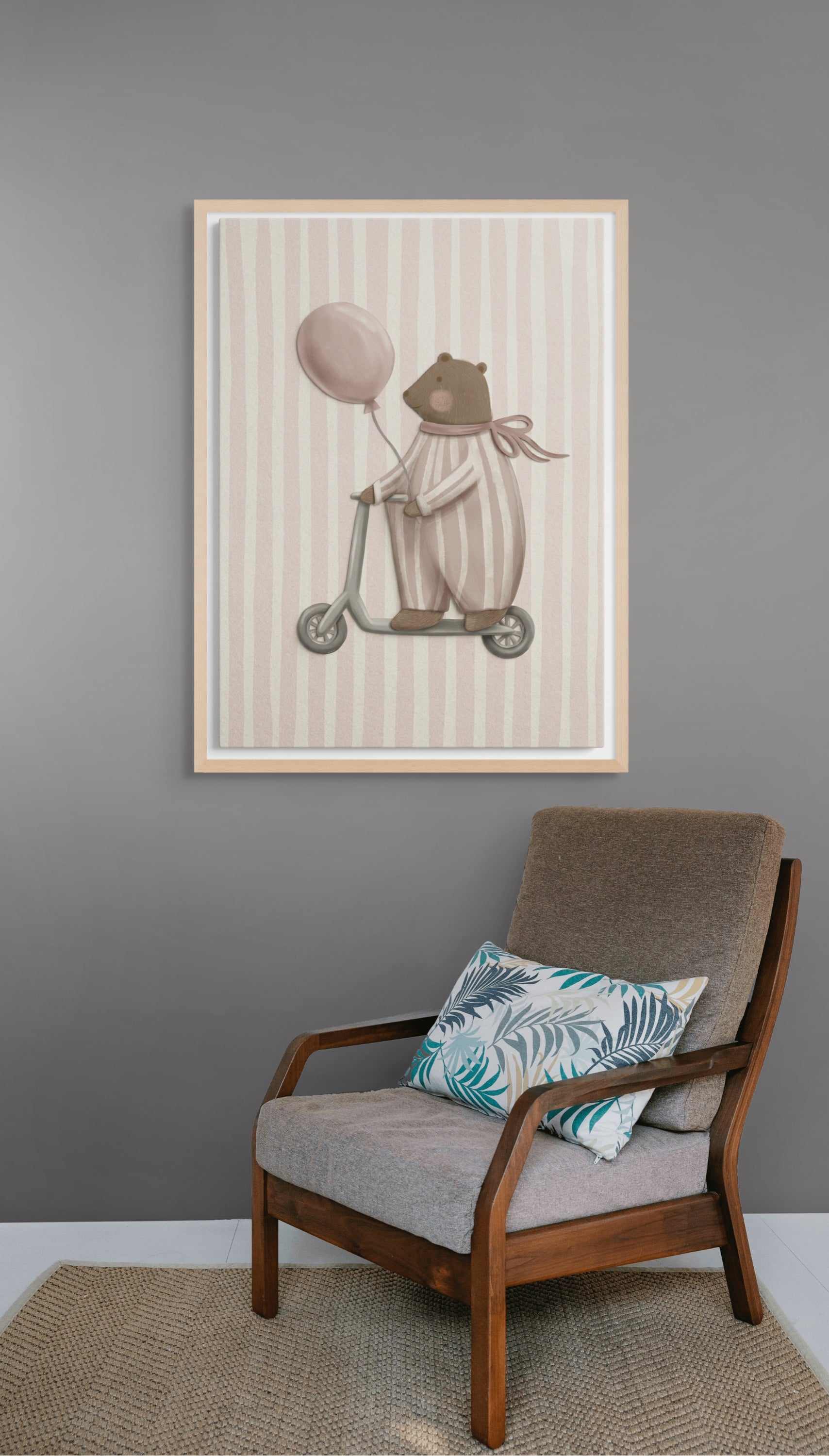 Beer Op Rolschaatsen Wanddecoratie – Grappig Kinderkamer Canvas Print