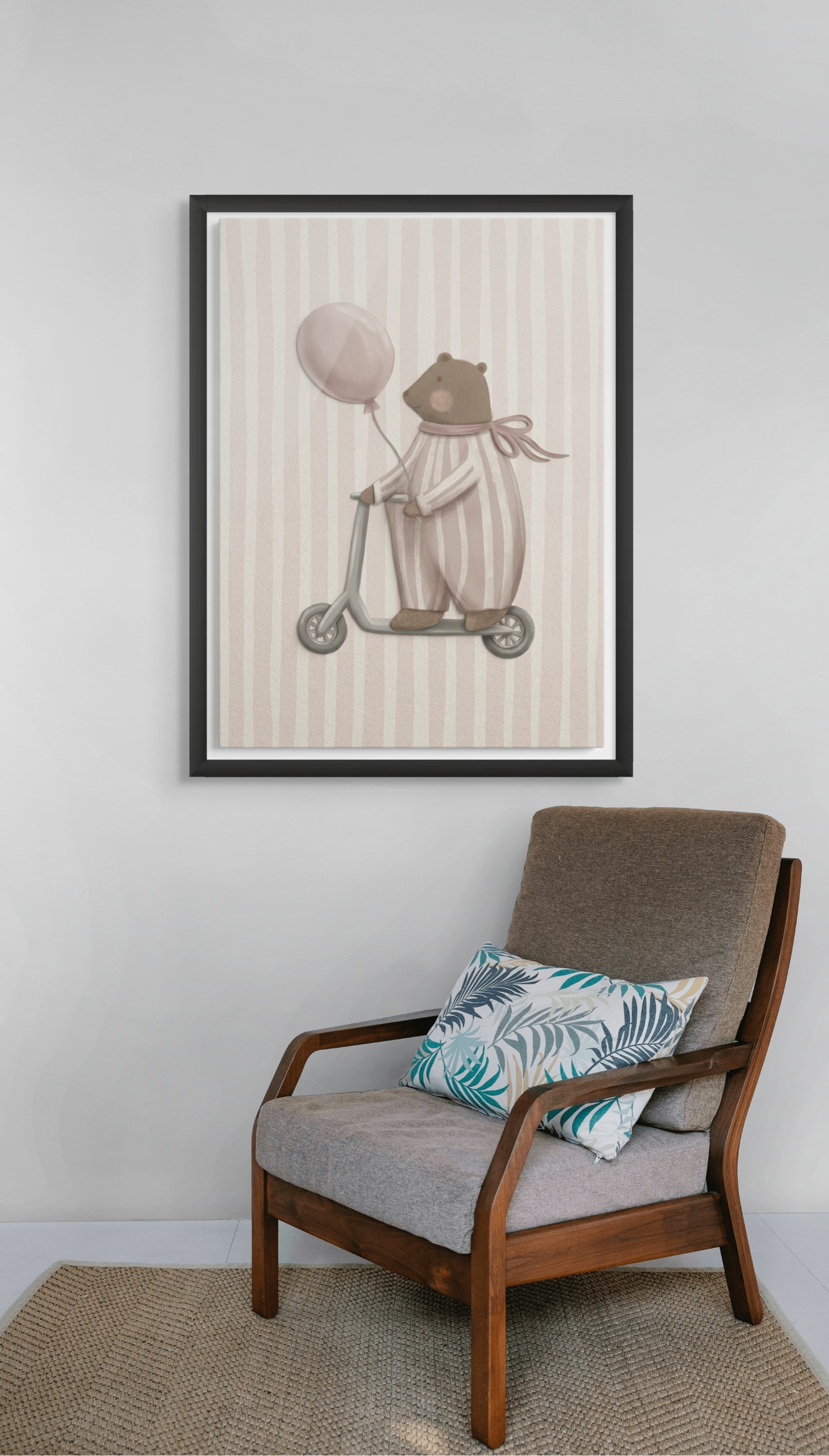 Beer Op Rolschaatsen Wanddecoratie – Grappig Kinderkamer Canvas Print