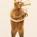 Beer met Brass Beats Wanddecoratie – Stoer Muziek Kinderkamer Canvas Print